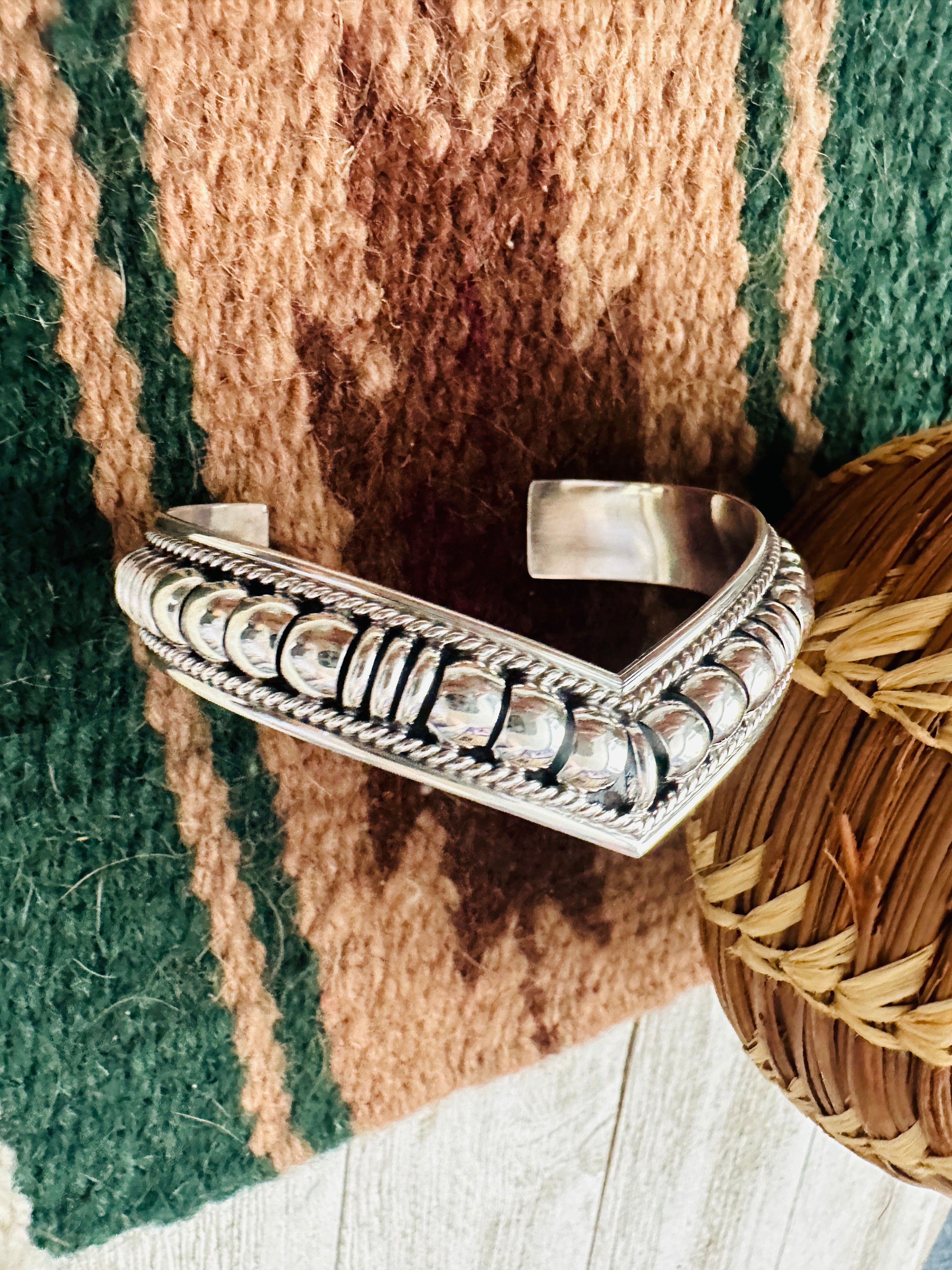 Handcrafted Rolled Sterling Silver Cuff Bracelet