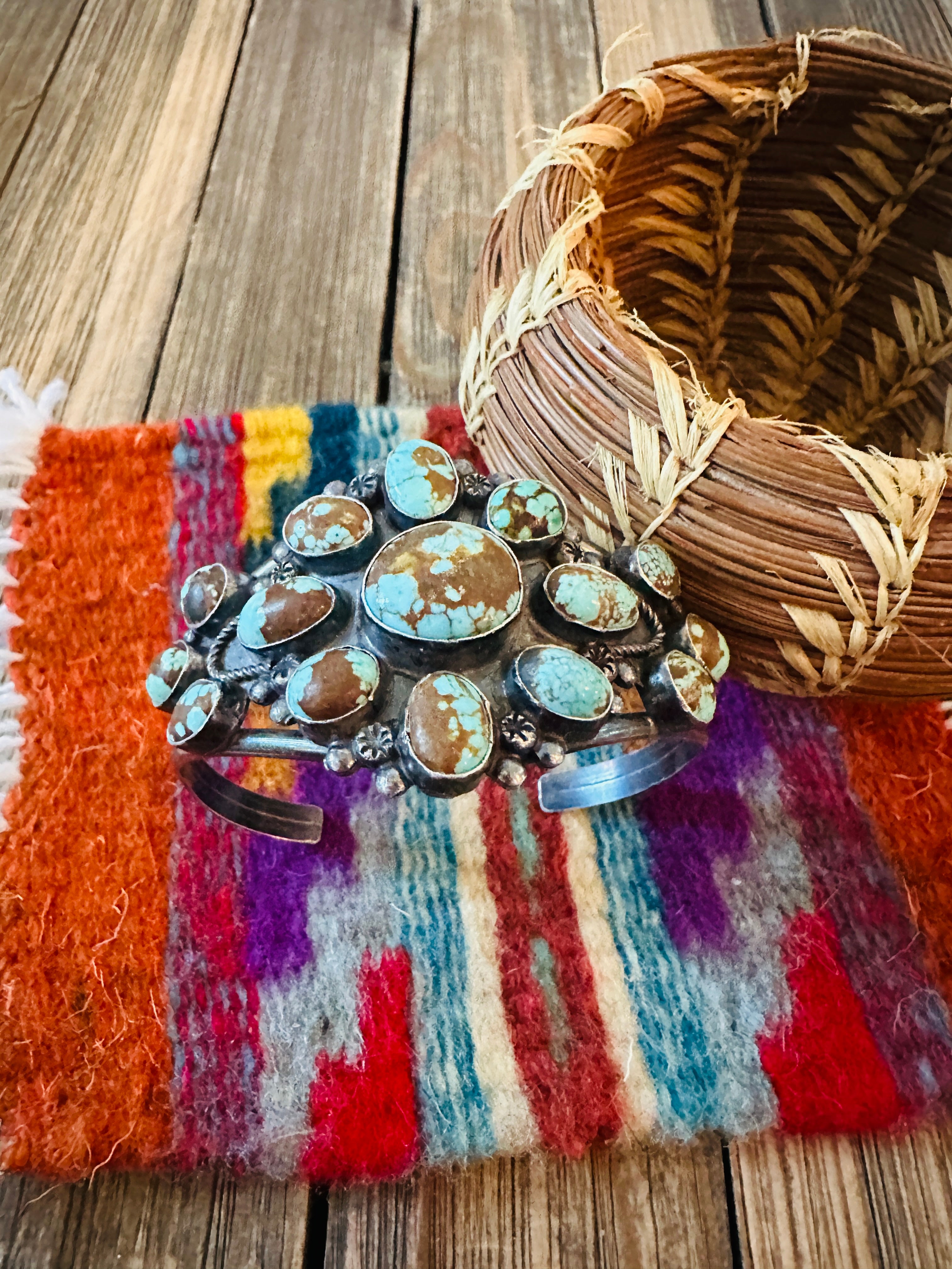 Handcrafted Turquoise & Sterling Silver Cuff Bracelet by Jacqueline Silver