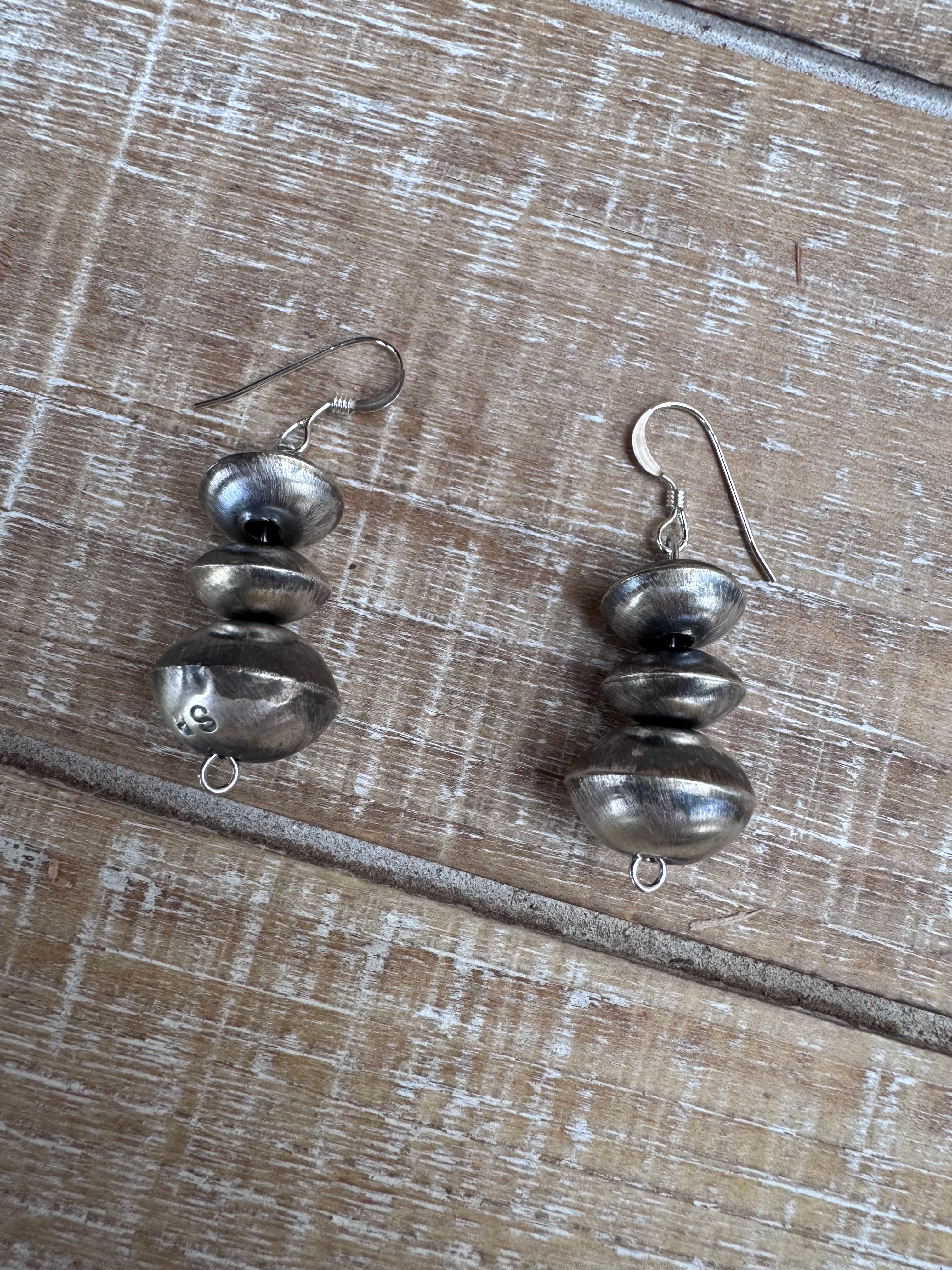 Handcrafted Jumbo Pearl Sterling Silver HandMade Dangle Earrings And Necklace Set