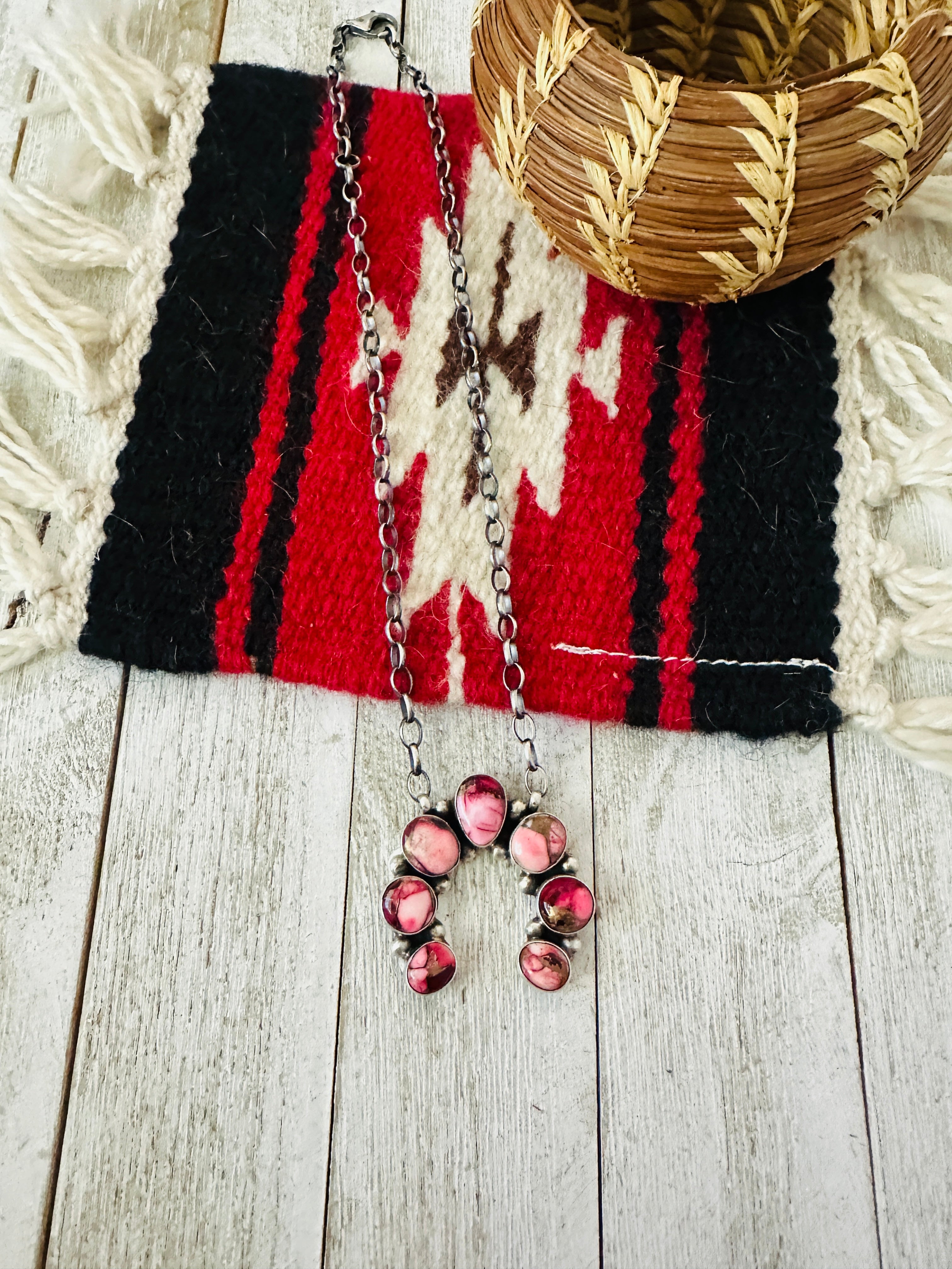 Handcrafted Rose Dahlia & Sterling Silver Naja Necklace