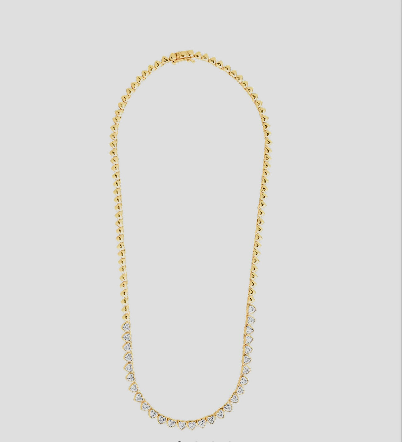 Stephanie Heart CZ Tennis Necklace 14k Gold Plated