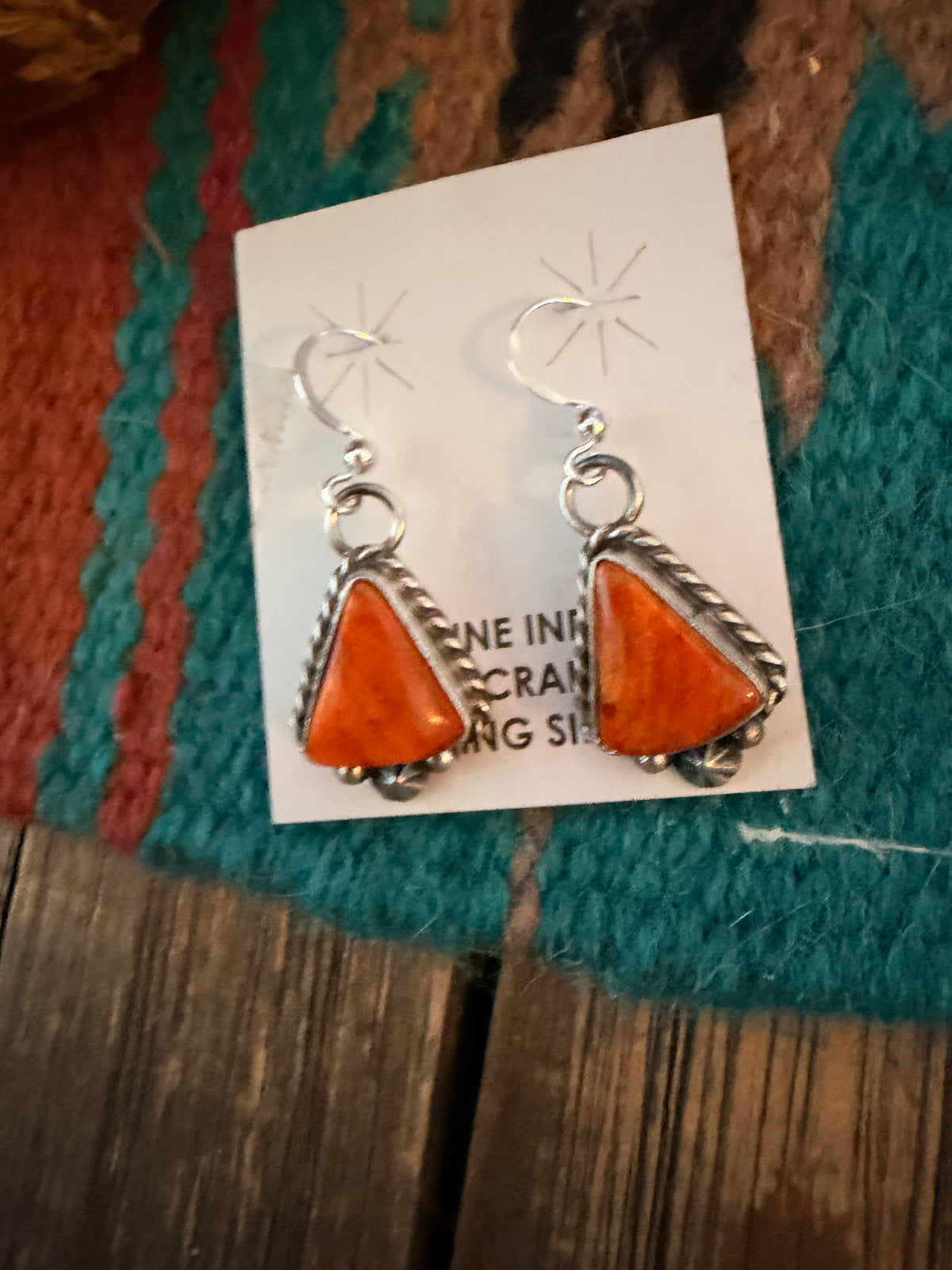 Handcrafted Spiny Oyster & Sterling Silver Dangle Earrings