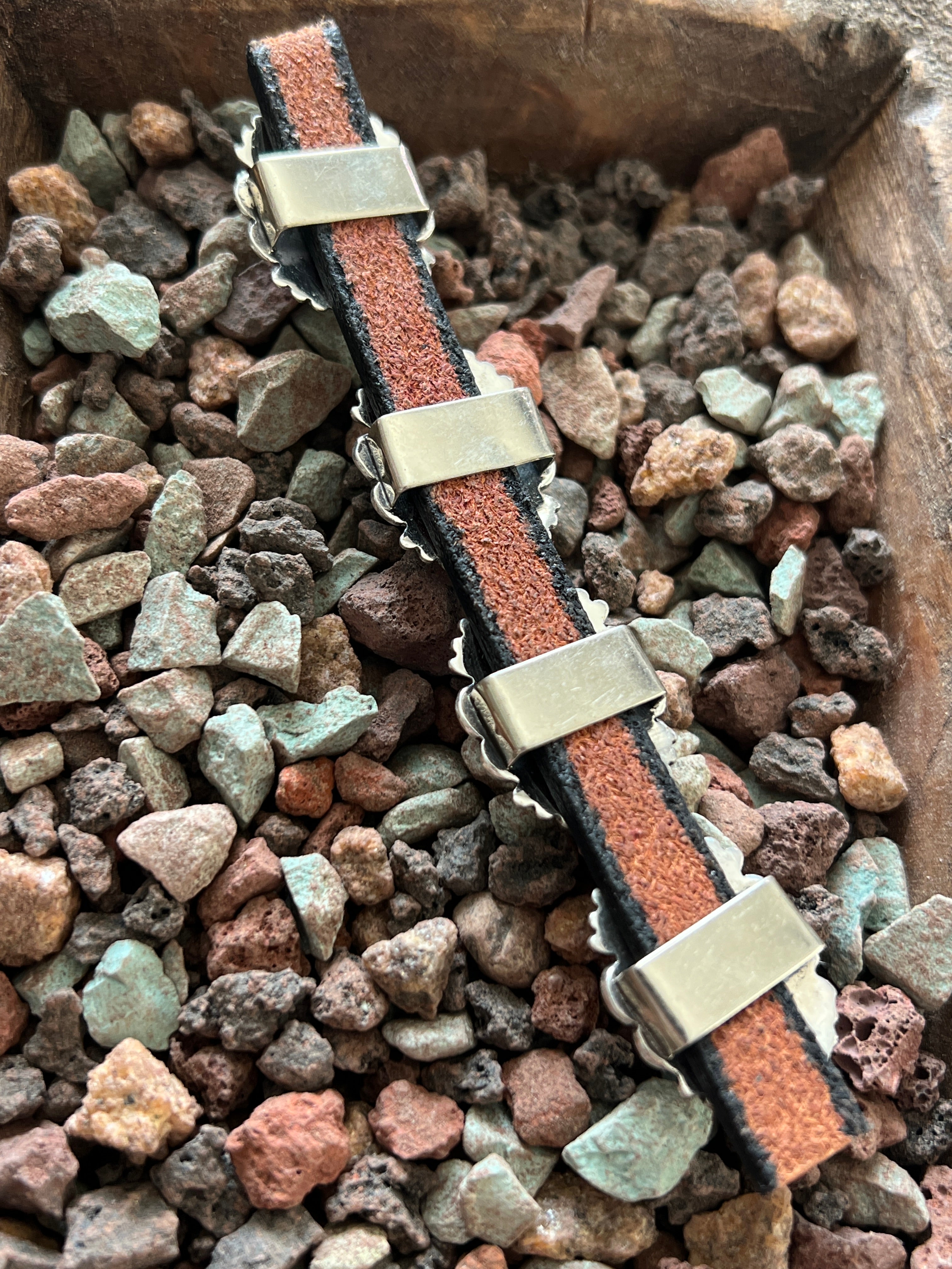 Sterling Silver and Oval Onyx Concho Slide