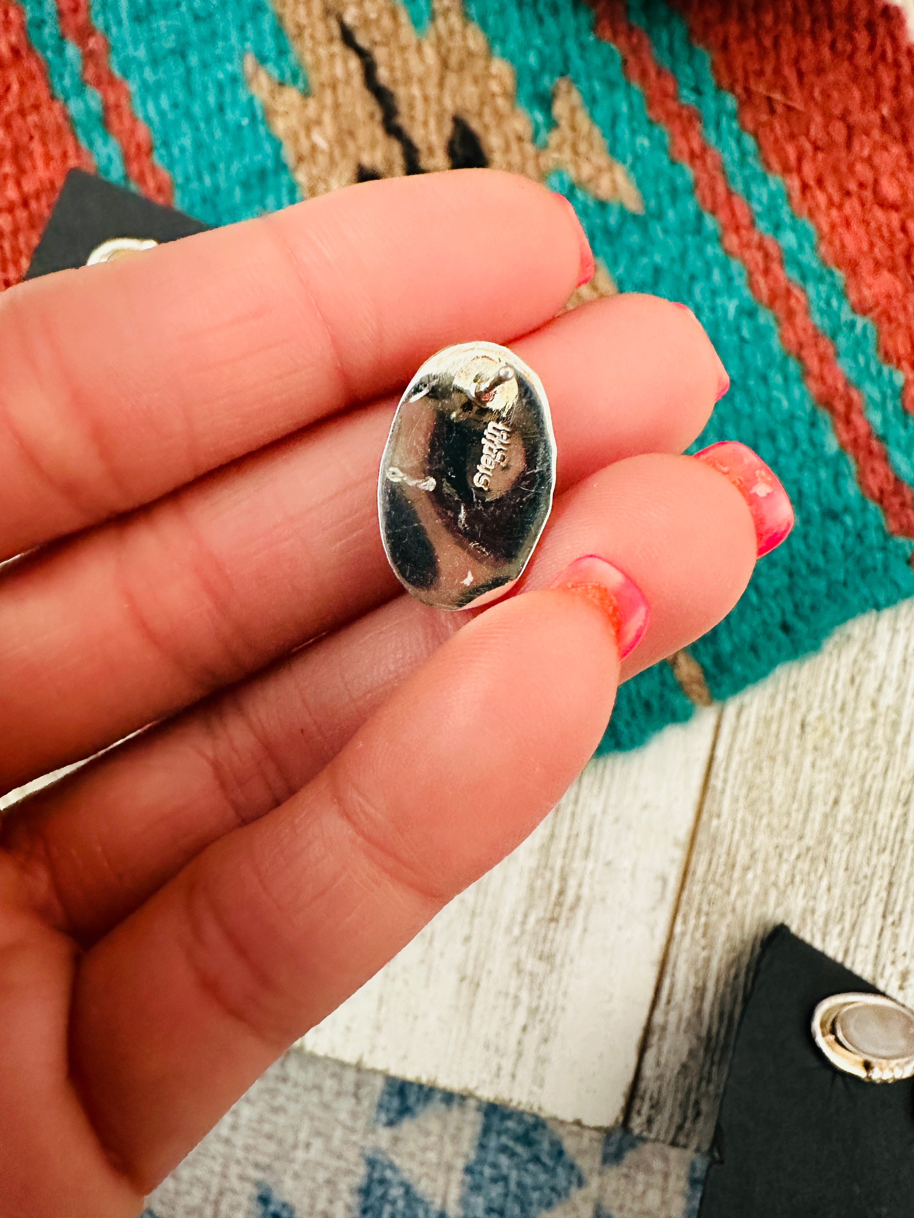 Handcrafted Mother of Pearl & Sterling Silver Stud Earrings