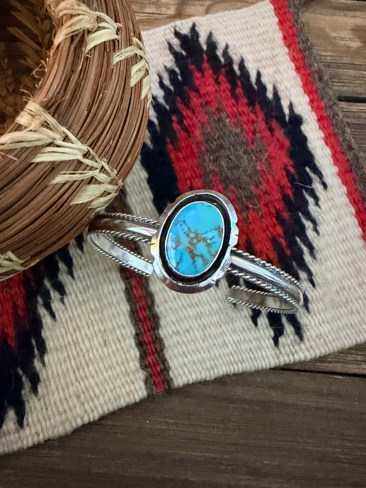 Handcrafted Turquoise & Sterling Silver Cuff Bracelet