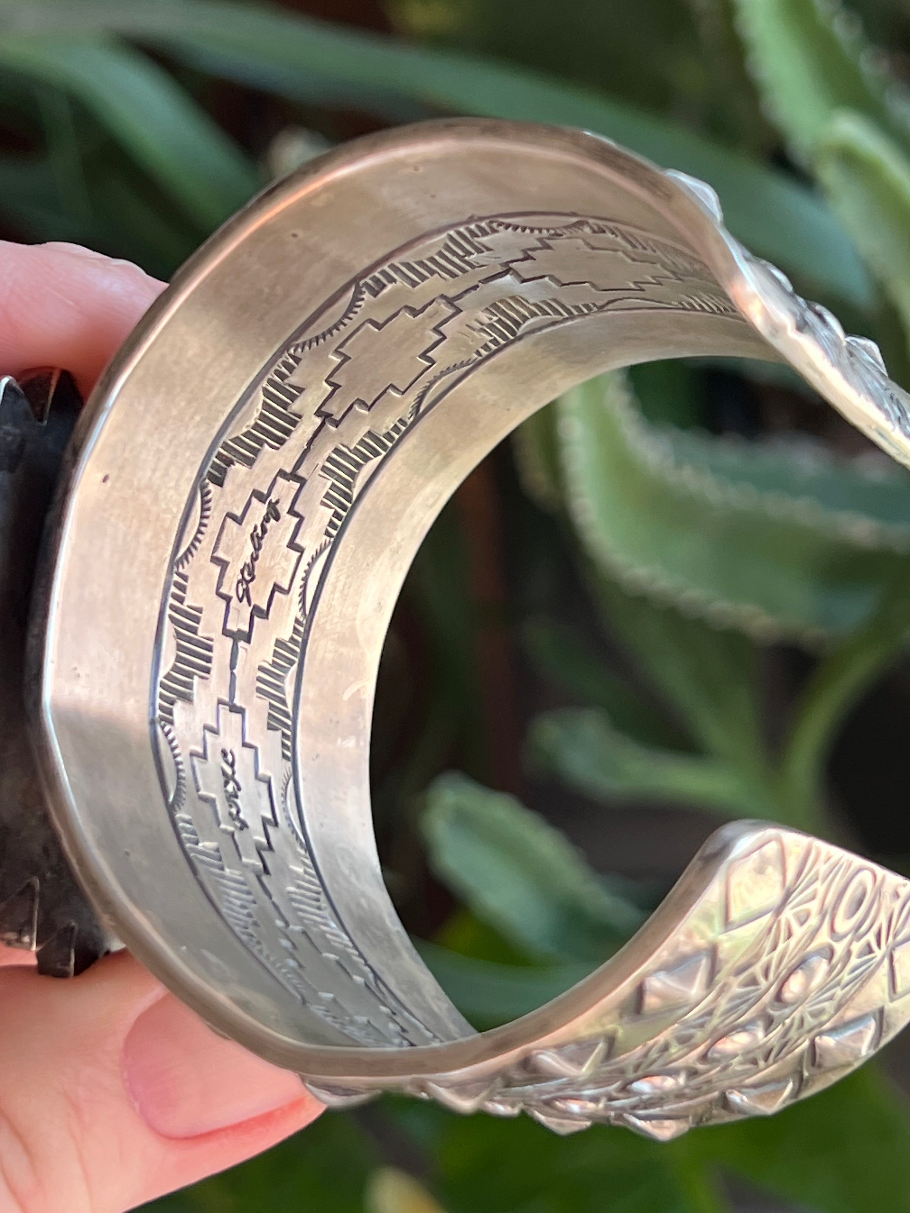 Sterling Silver & Royston Turquoise Cluster Cuff Bracelet by Glenn Livingston