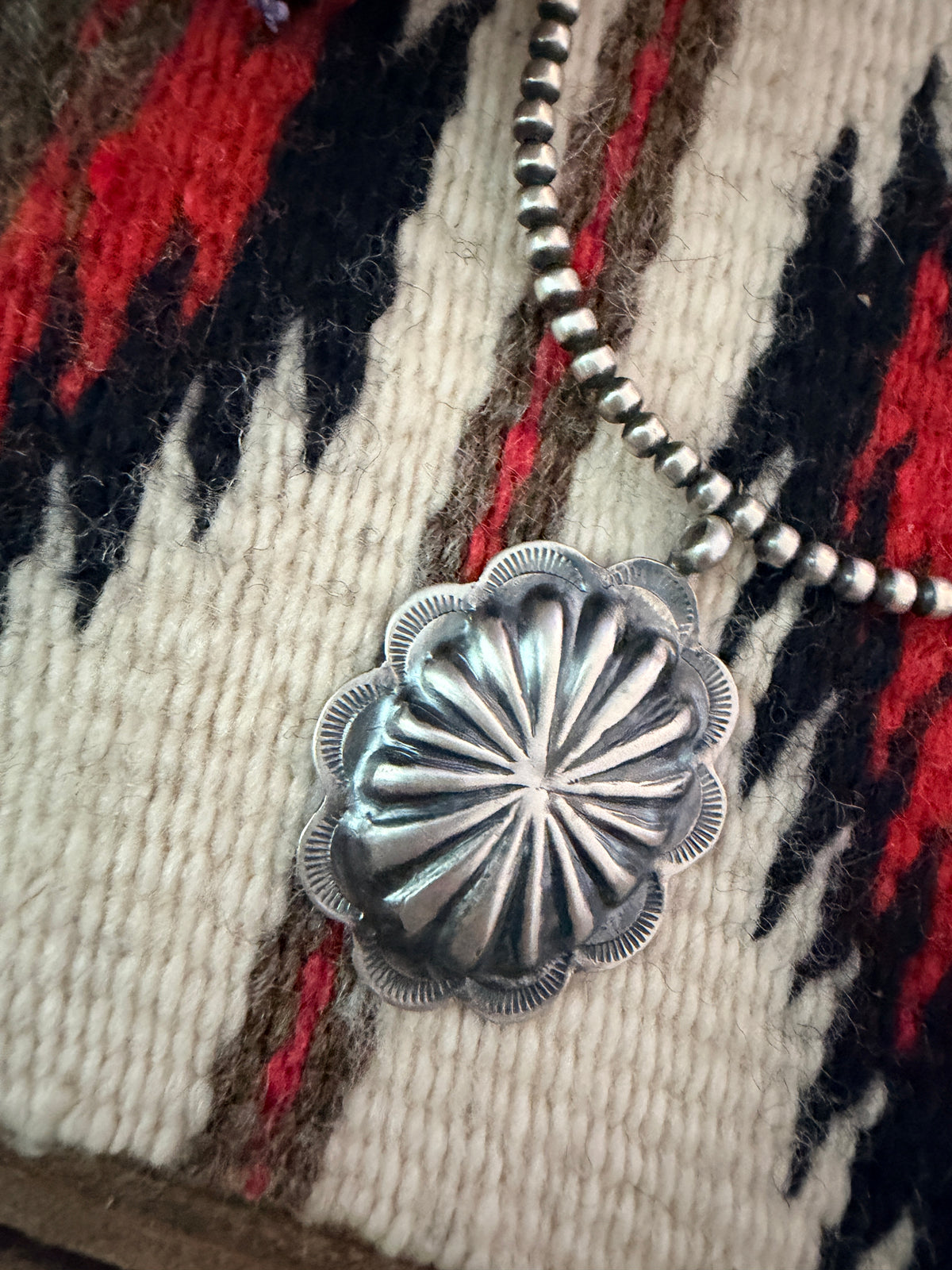 Handcrafted Sterling Silver Concho Pendant