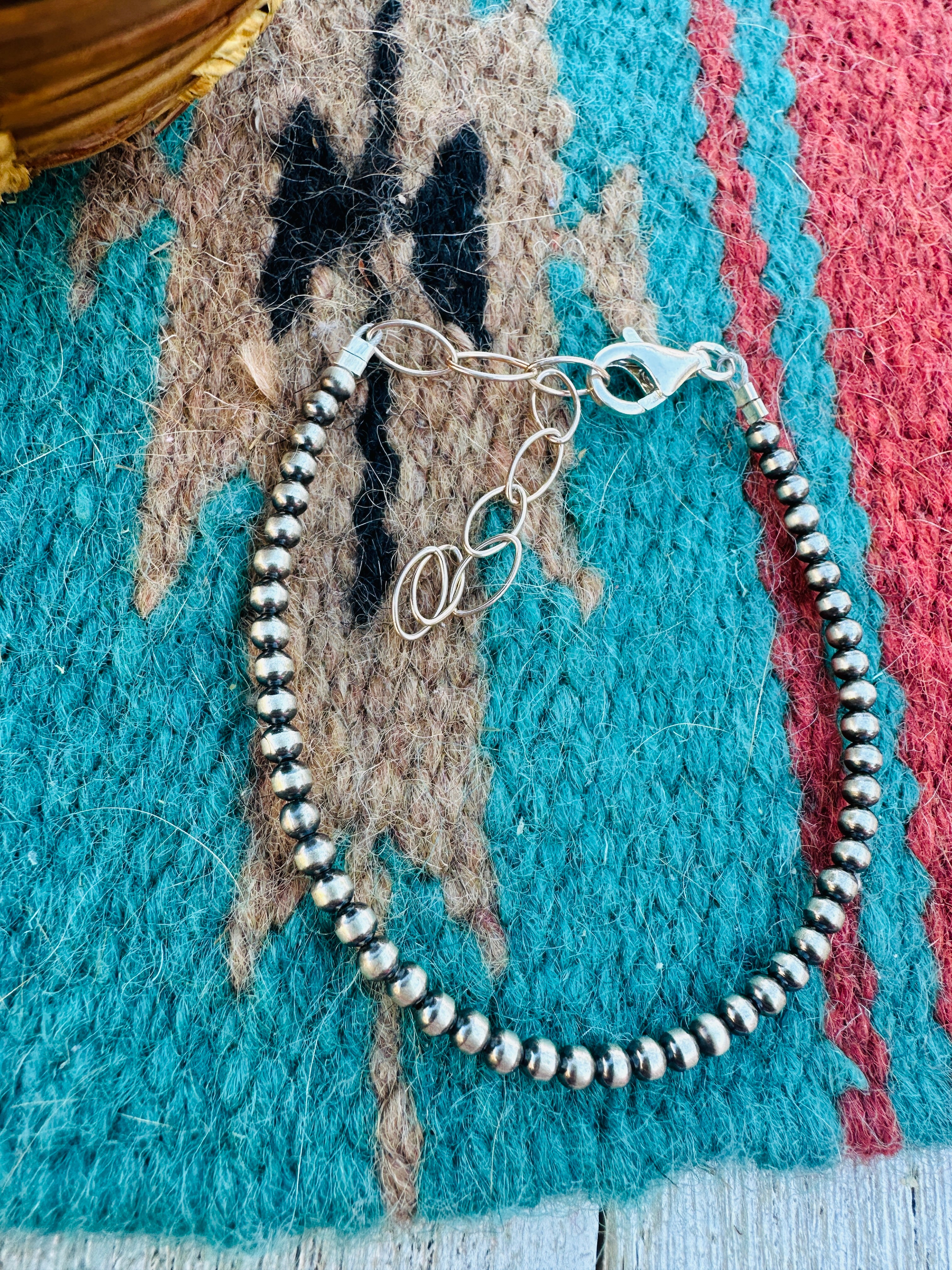 Handcrafted 3mm Sterling Silver Pearl Beaded Bracelet