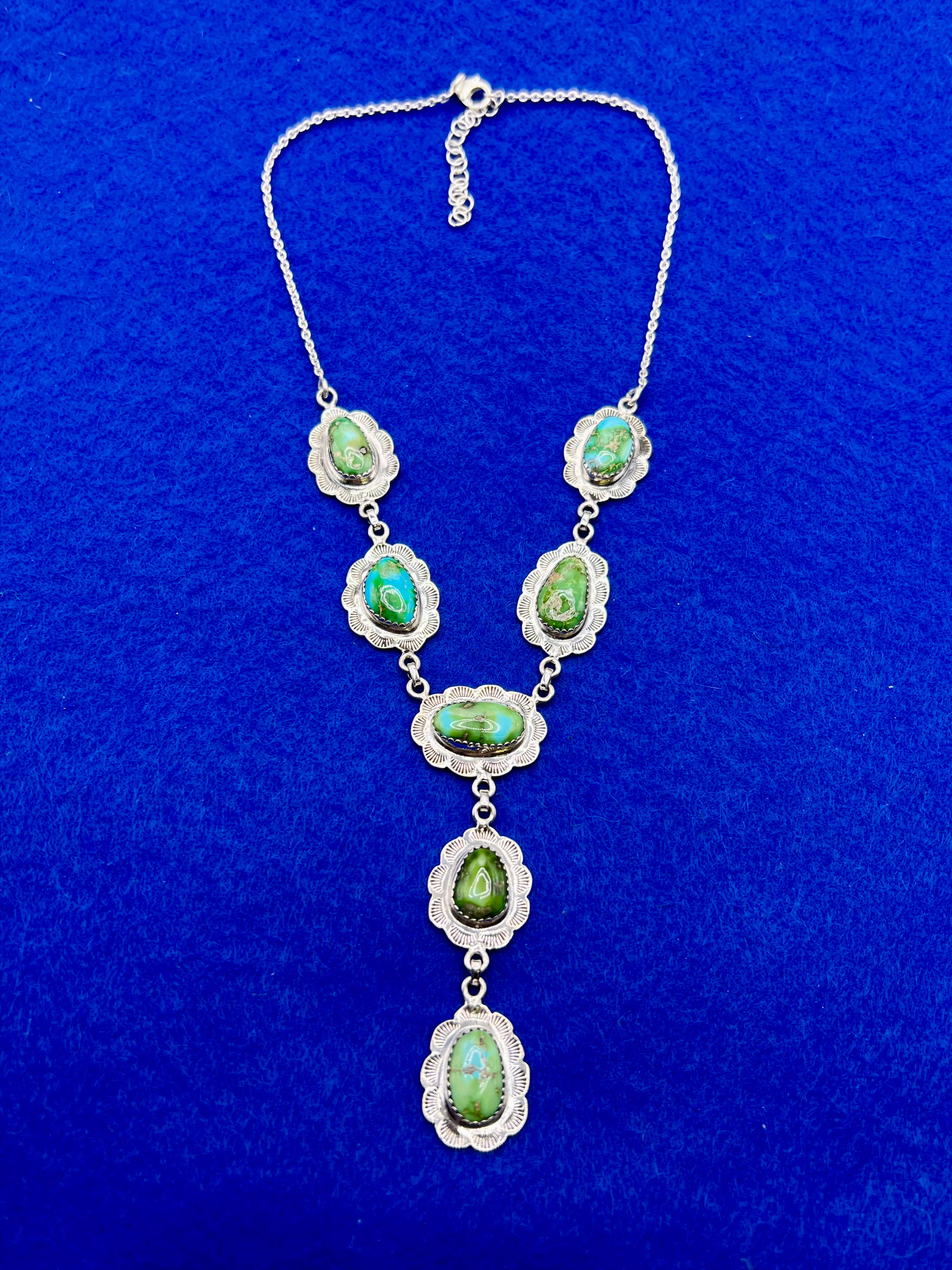 Handmade South Hill Sonoran Turquoise Sterling Silver Necklace