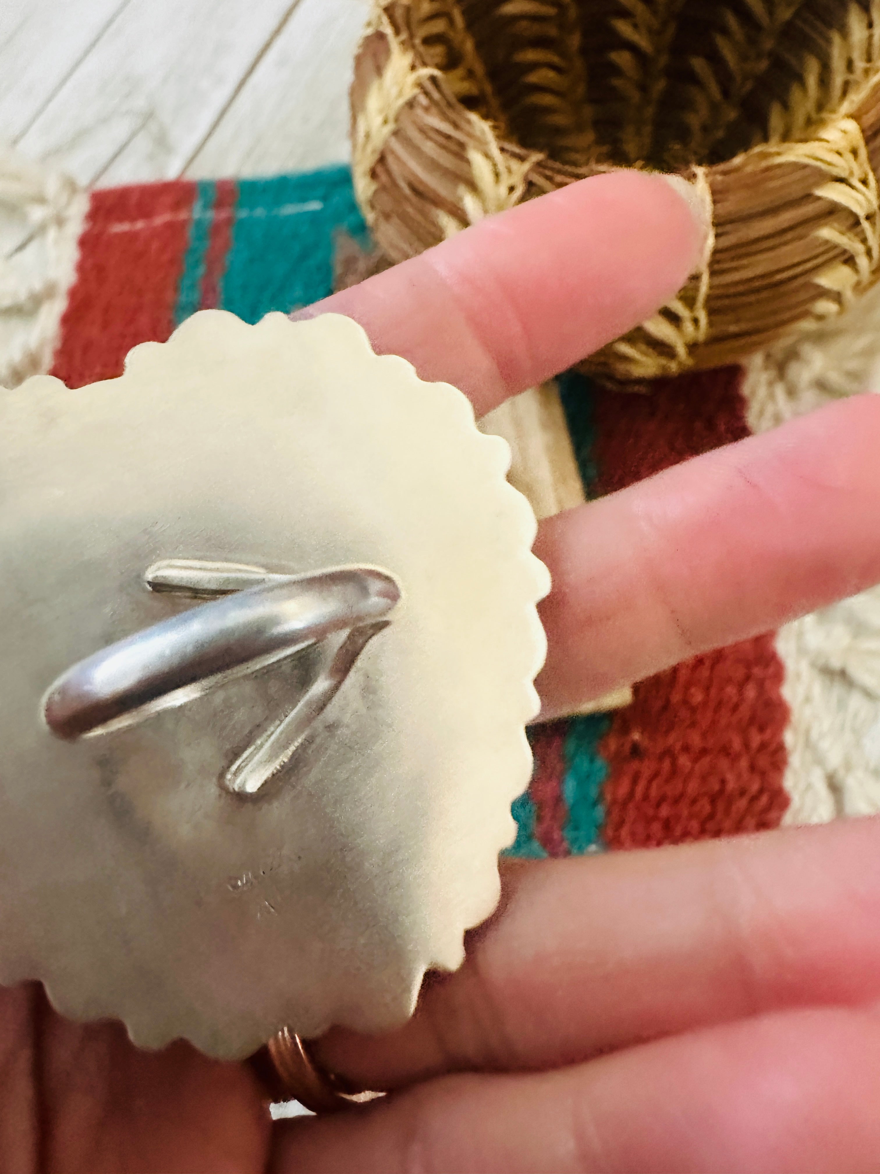 Handcrafted Sterling Silver, Spiny & Turquoise Cluster Adjustable Heart Ring