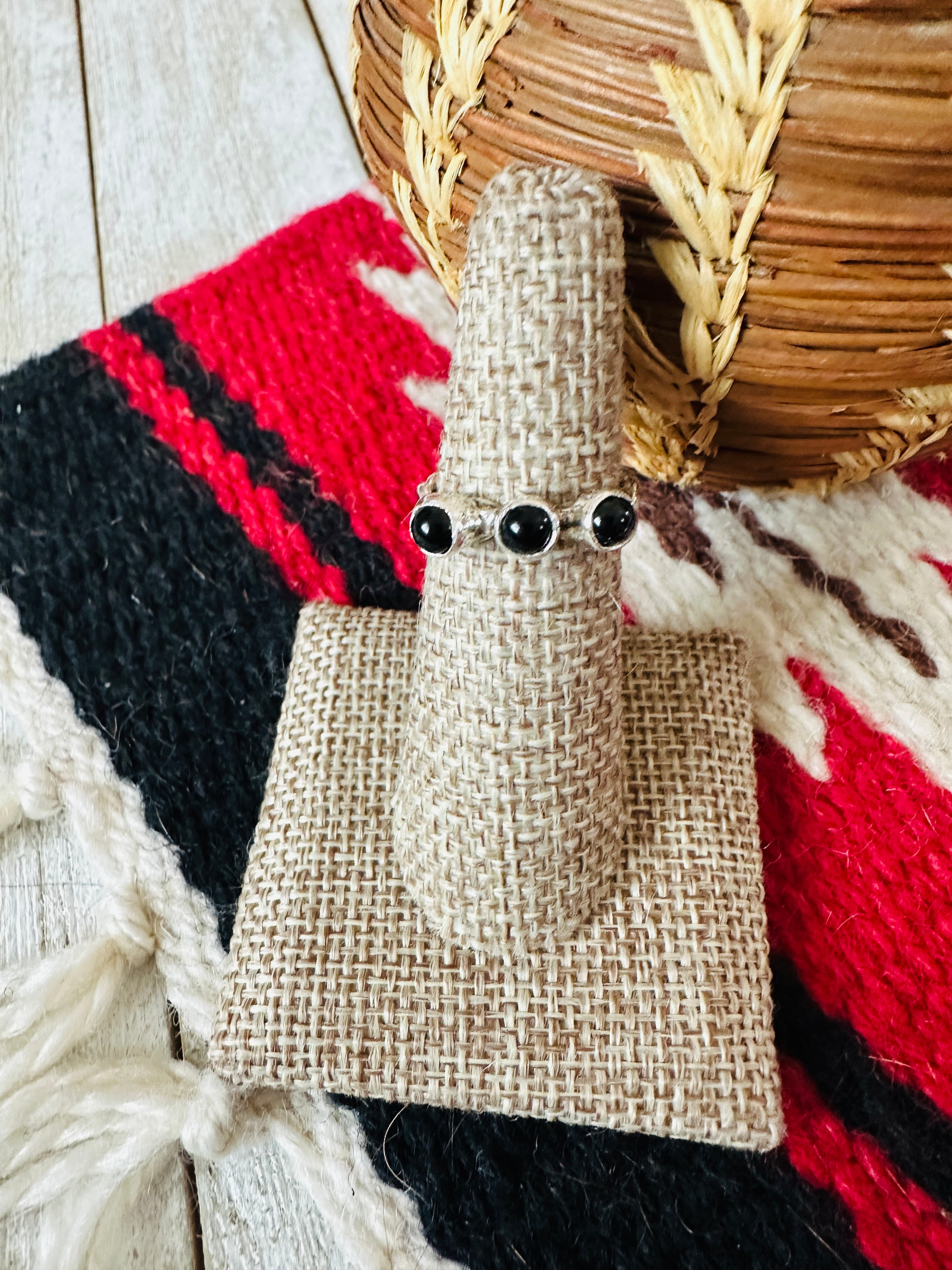 Navajo Onyx & Sterling Silver Band Ring Size 5.5