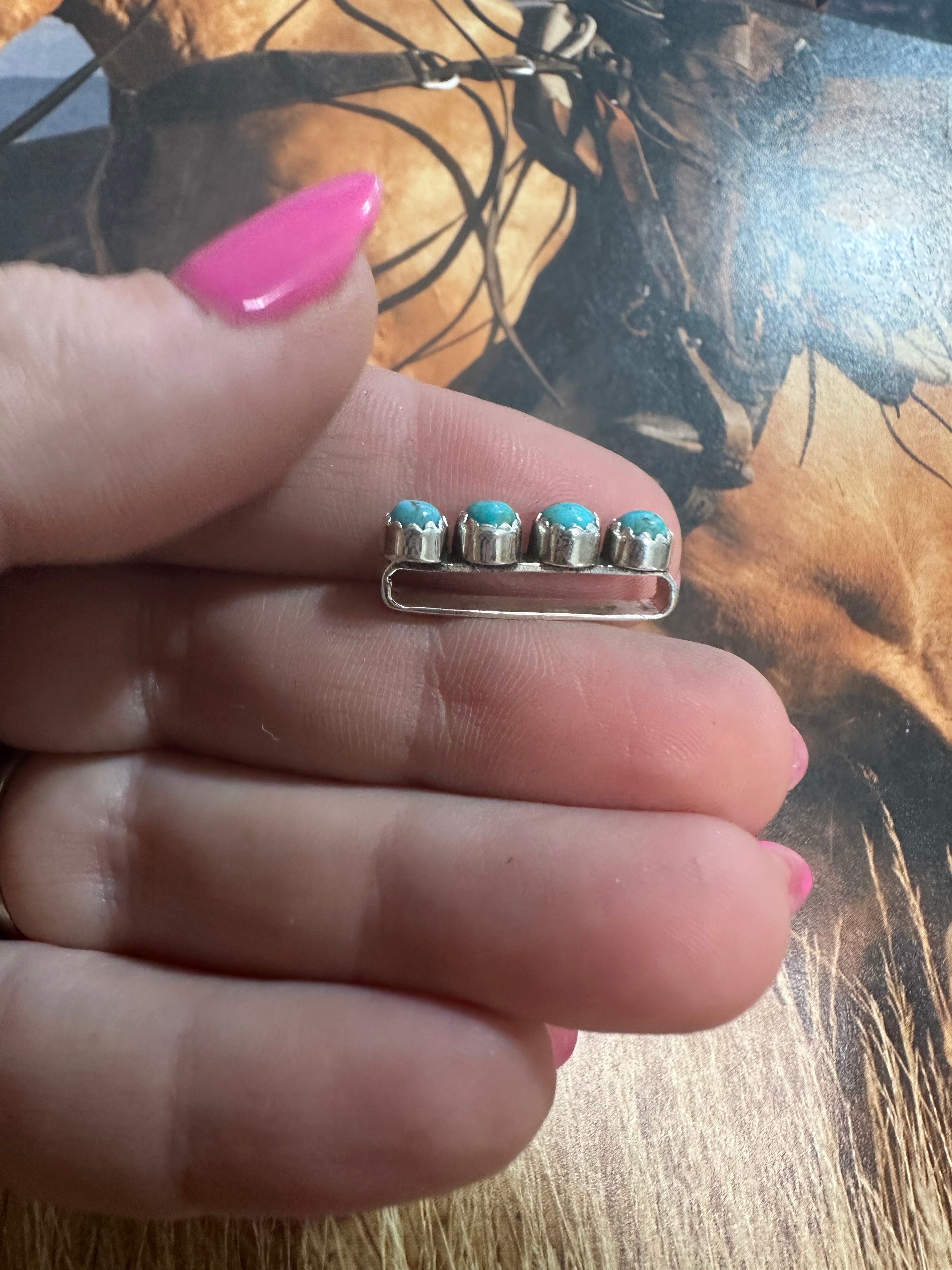 Nizhoni Turquoise & Sterling Silver Handmade 4 Stone Watch Charms