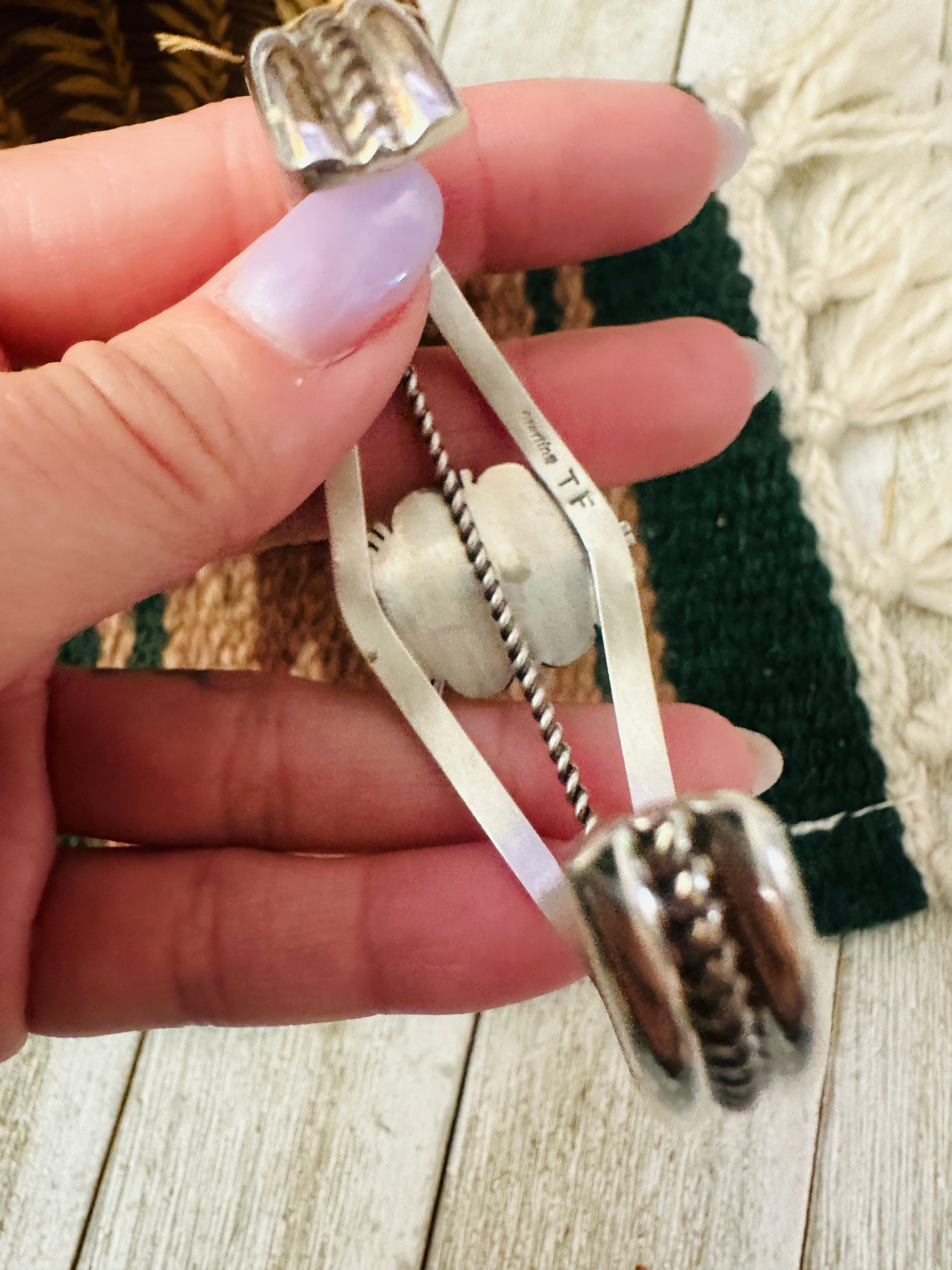 Handcrafted Old Pawn Turquoise & Sterling Silver Cuff Bracelet