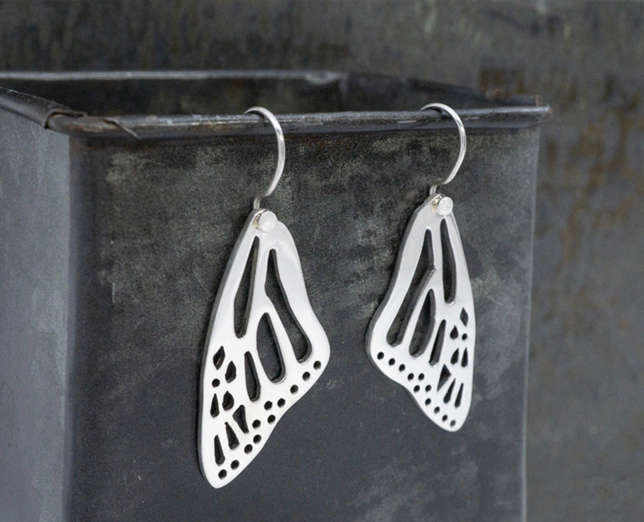 Monarch Wing Earrings on Hook