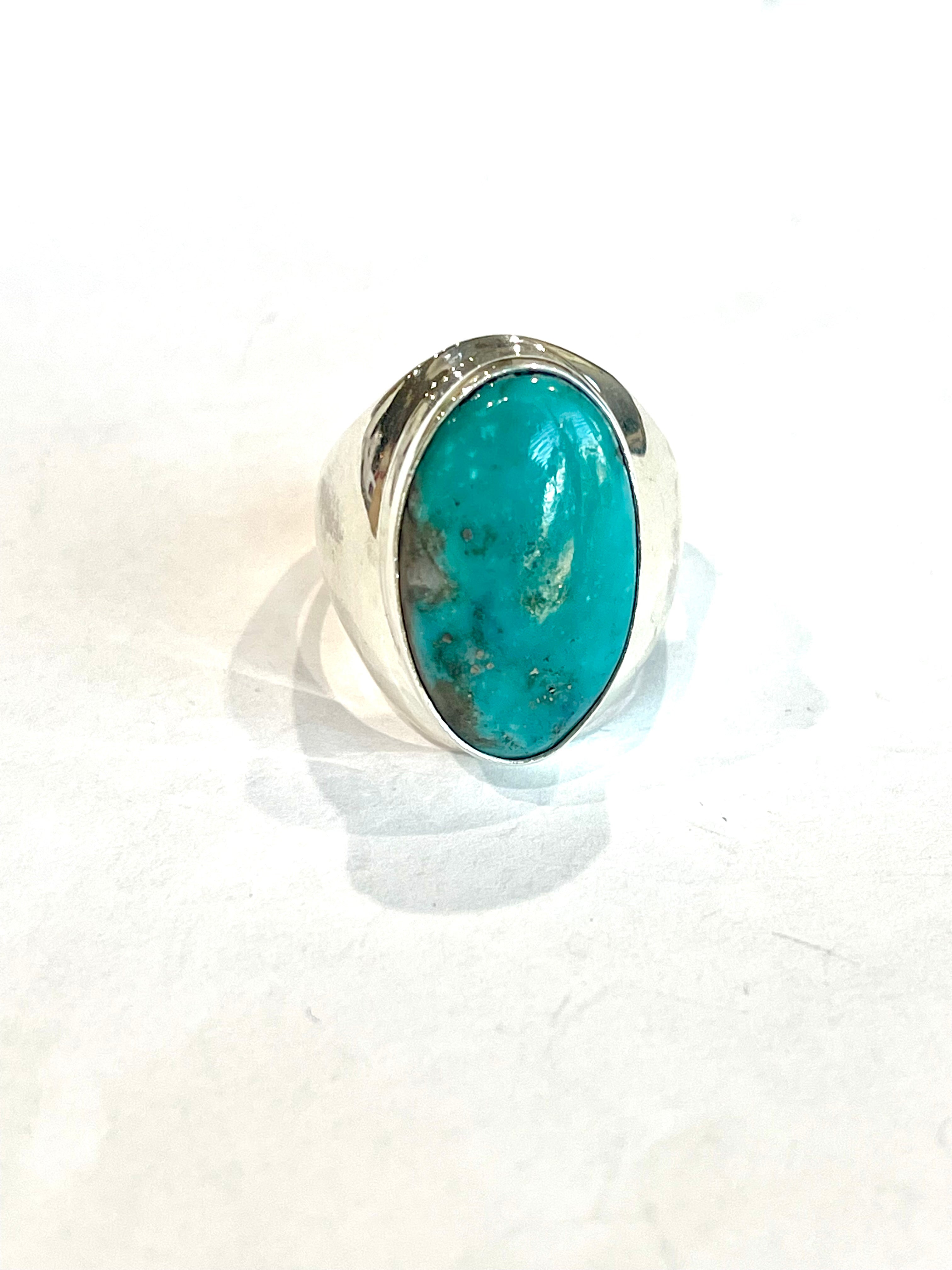 Navajo Turquoise & Sterling Silver Ring Size 11.75
