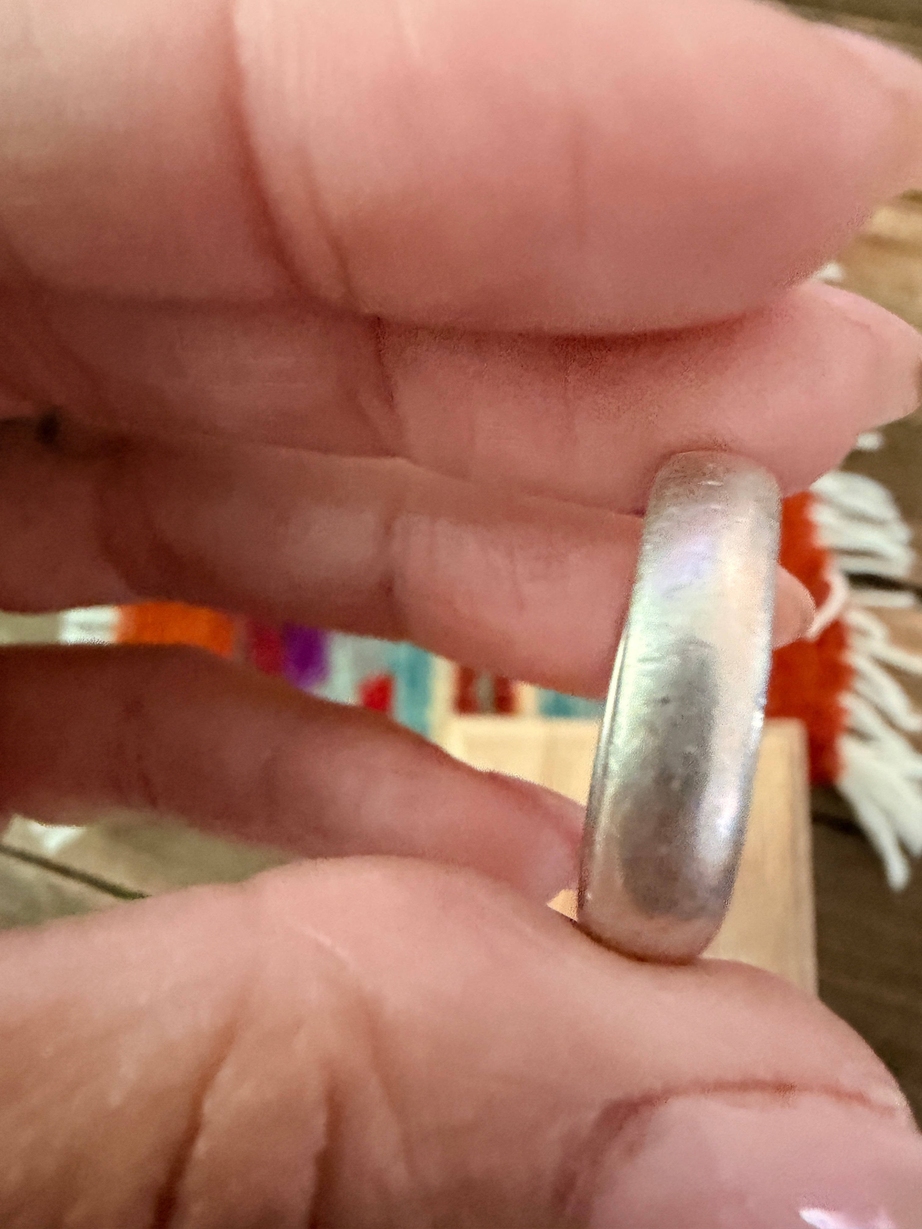 Old Pawn Handcrafted Sterling Silver Band Ring Size 9