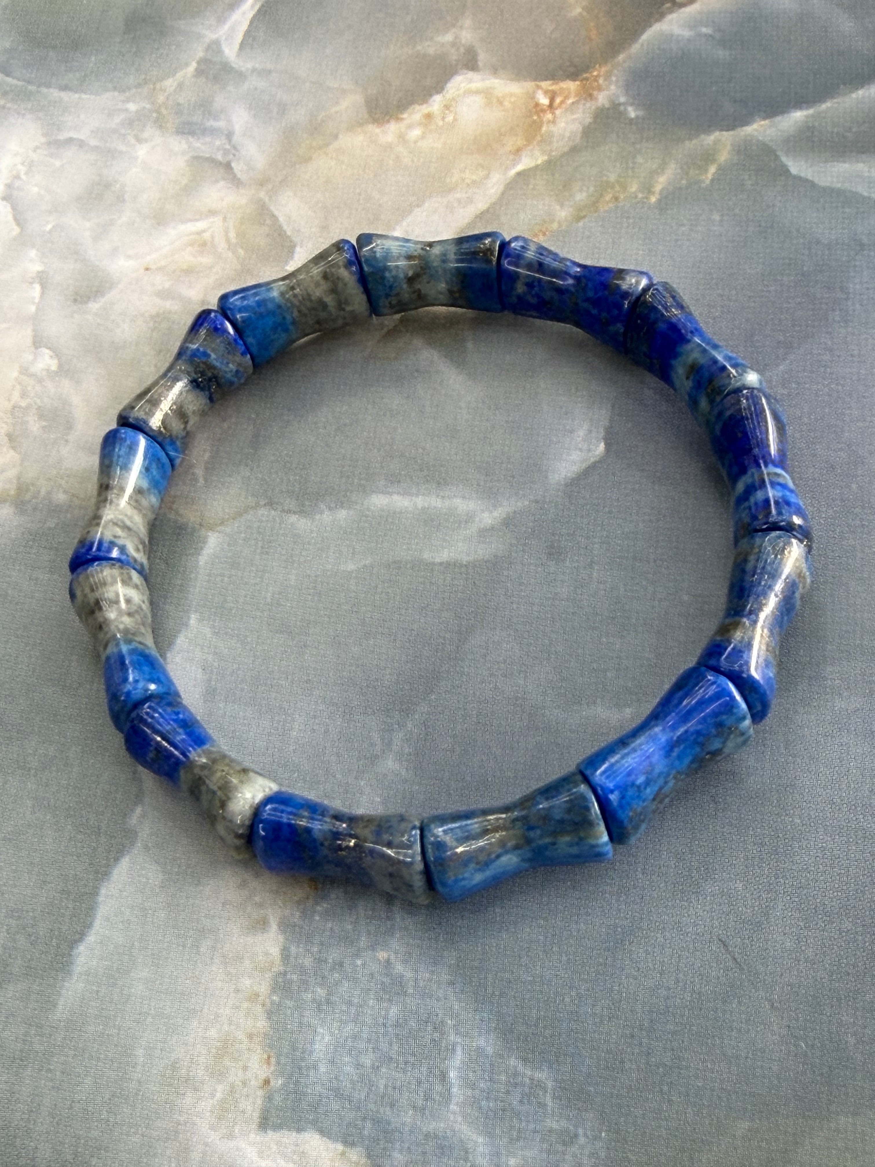 Lapis Beaded Stretch Bracelet