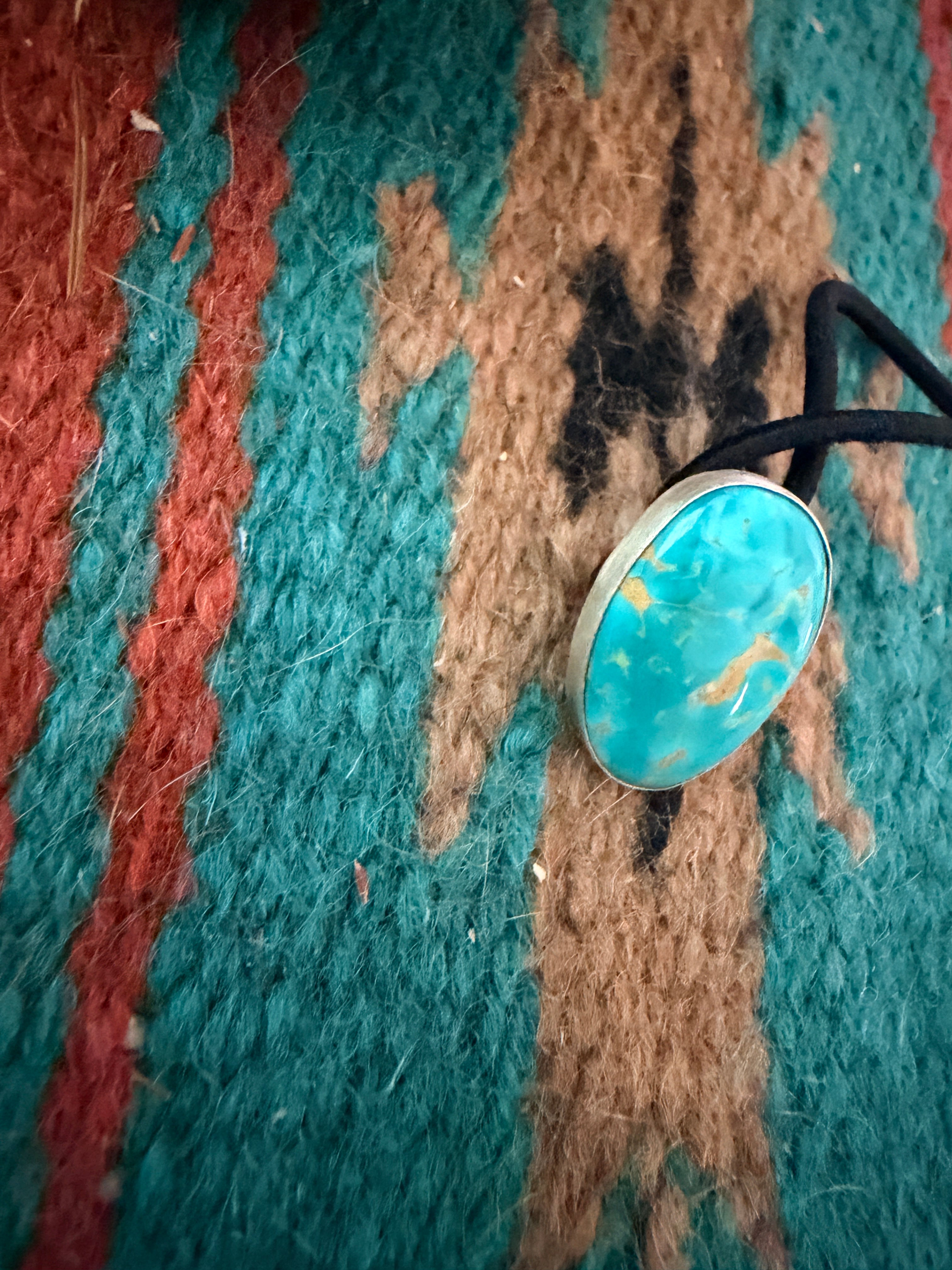 Handcrafted Turquoise & Sterling Silver Hair Tie Charm