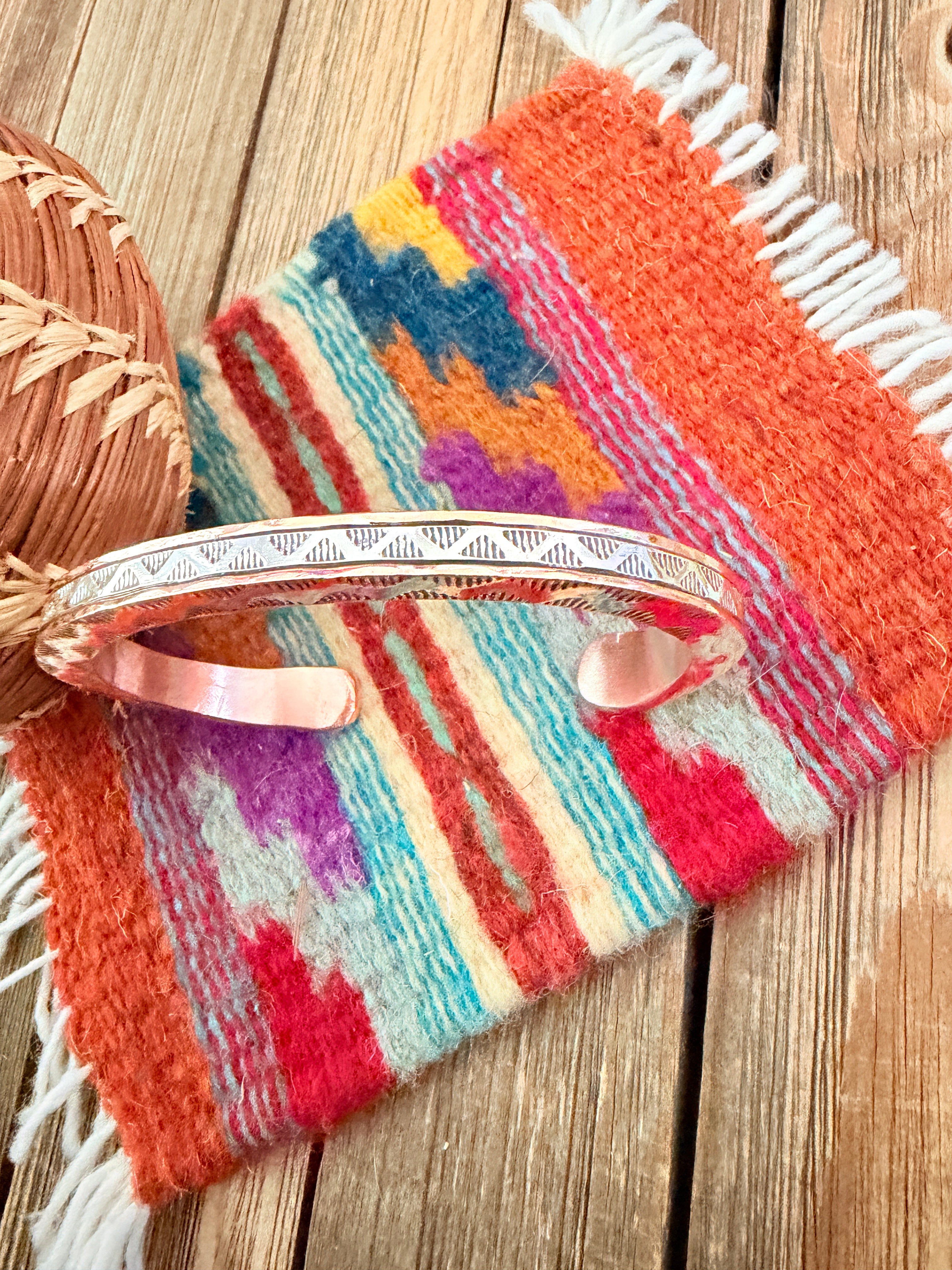 Handcrafted Copper & Sterling Silver Cuff Bracelet