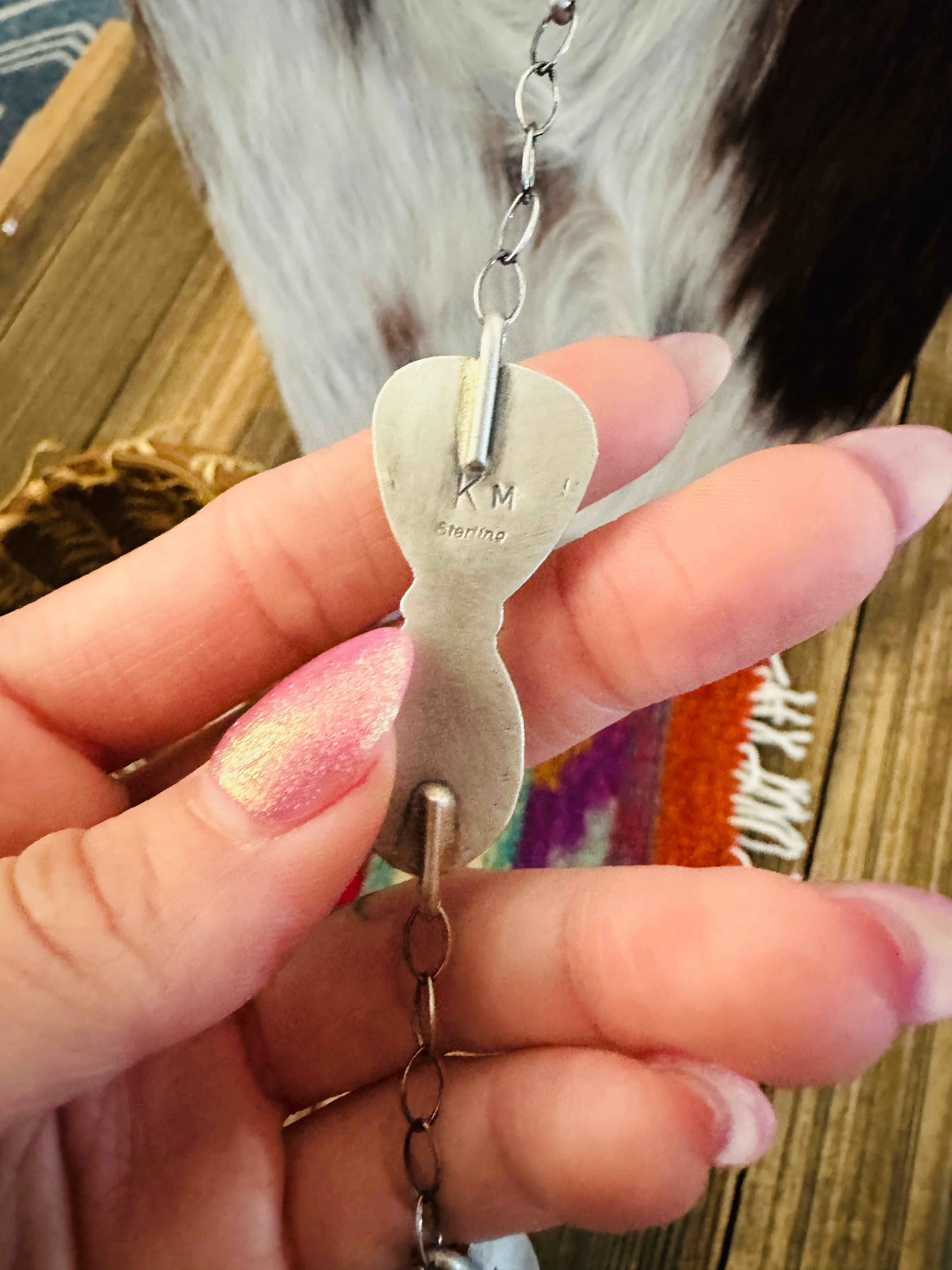 Handcrafted Dry Creek Turquoise & Sterling Silver Lariat Necklace