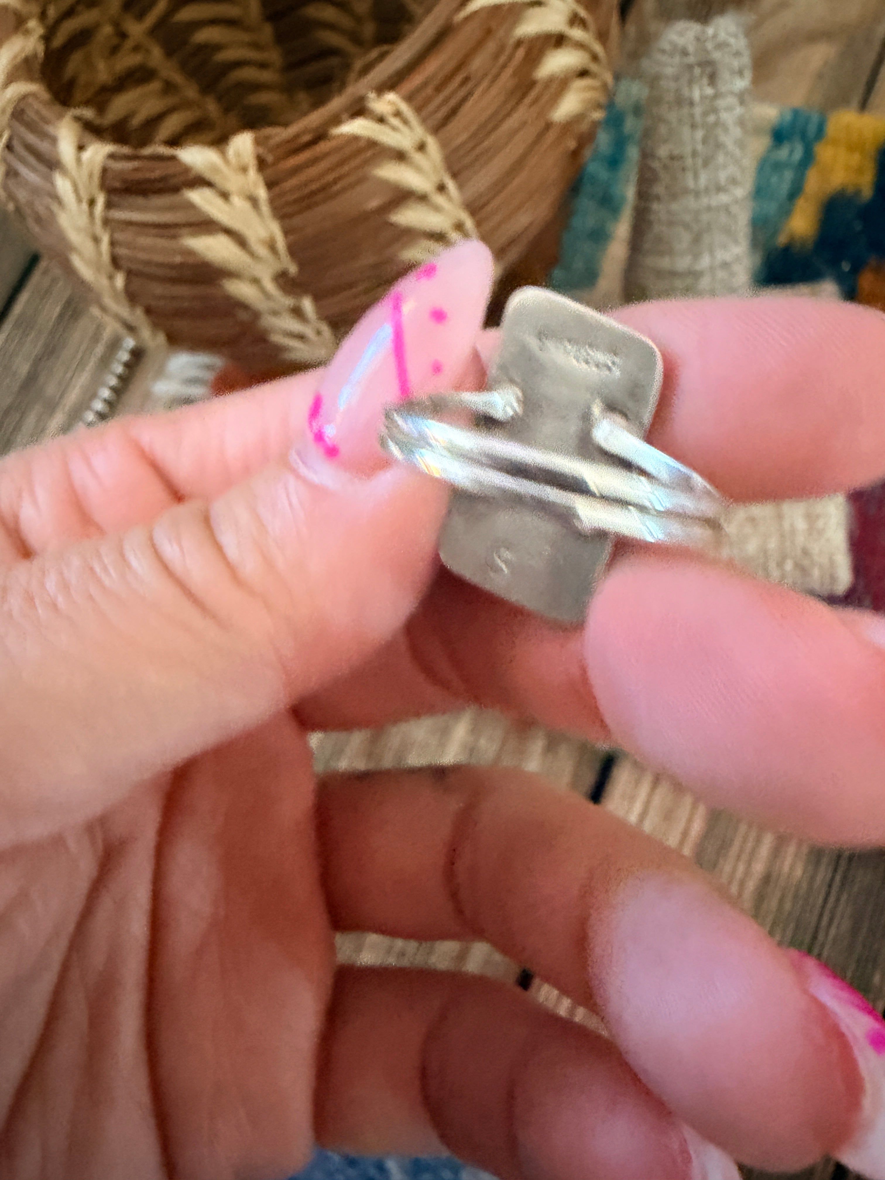 Handcrafted Spiny Oyster & Sterling Silver Ring Size 8