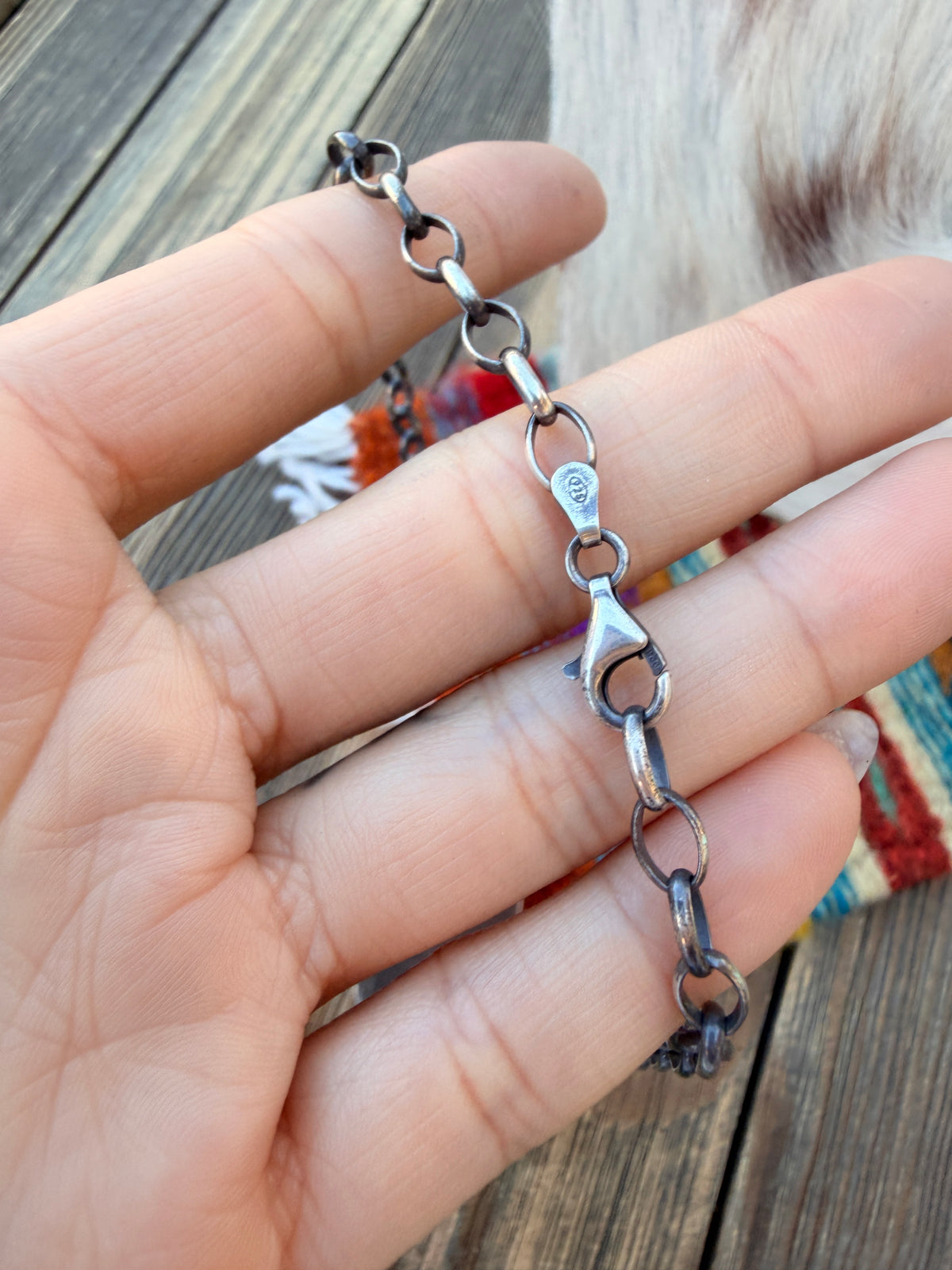 Handmade Sterling Silver & Multi Stone Painted Cactus Necklace