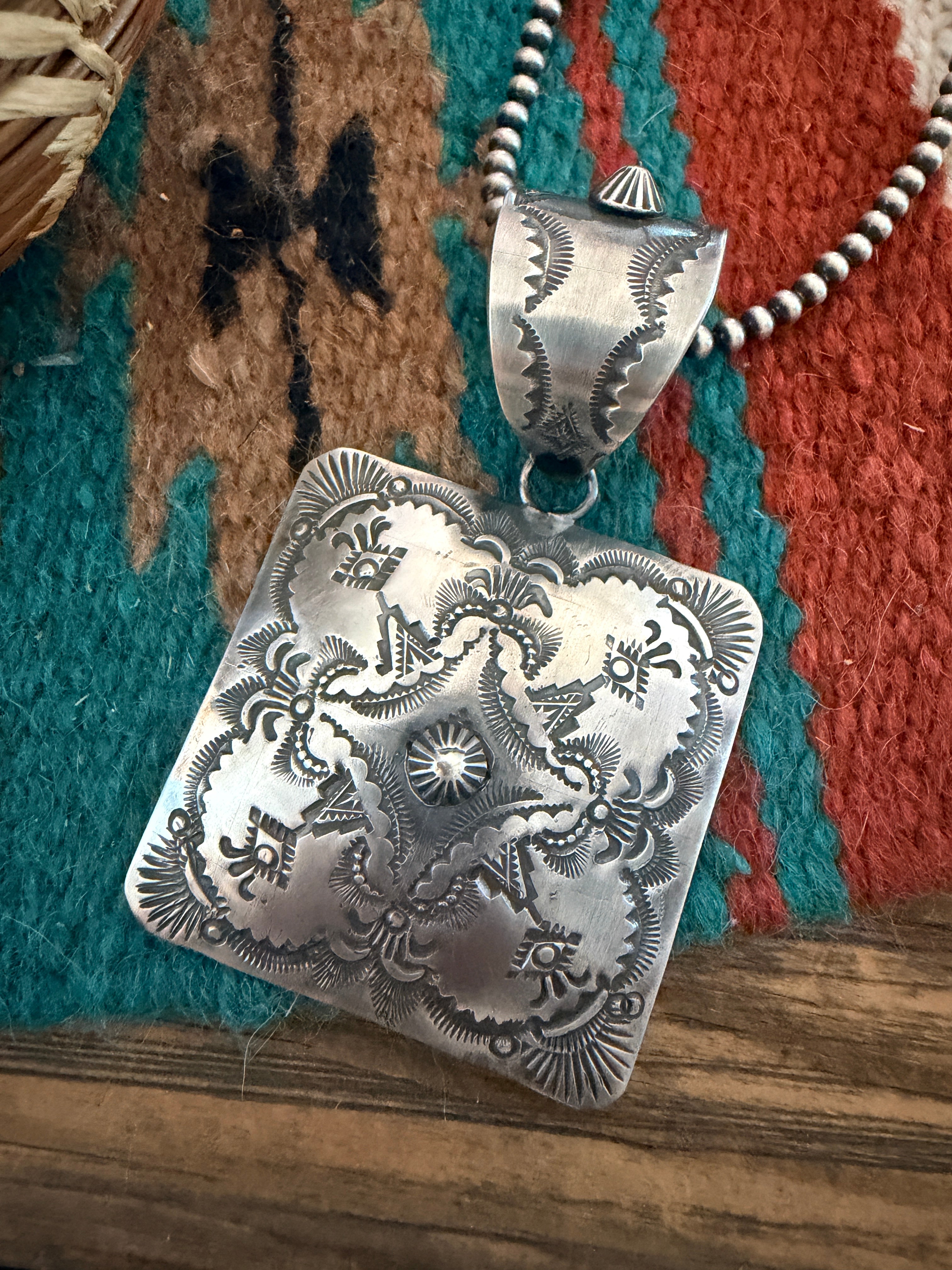 Handcrafted Sterling Silver Concho Pendant by Vincent Platero