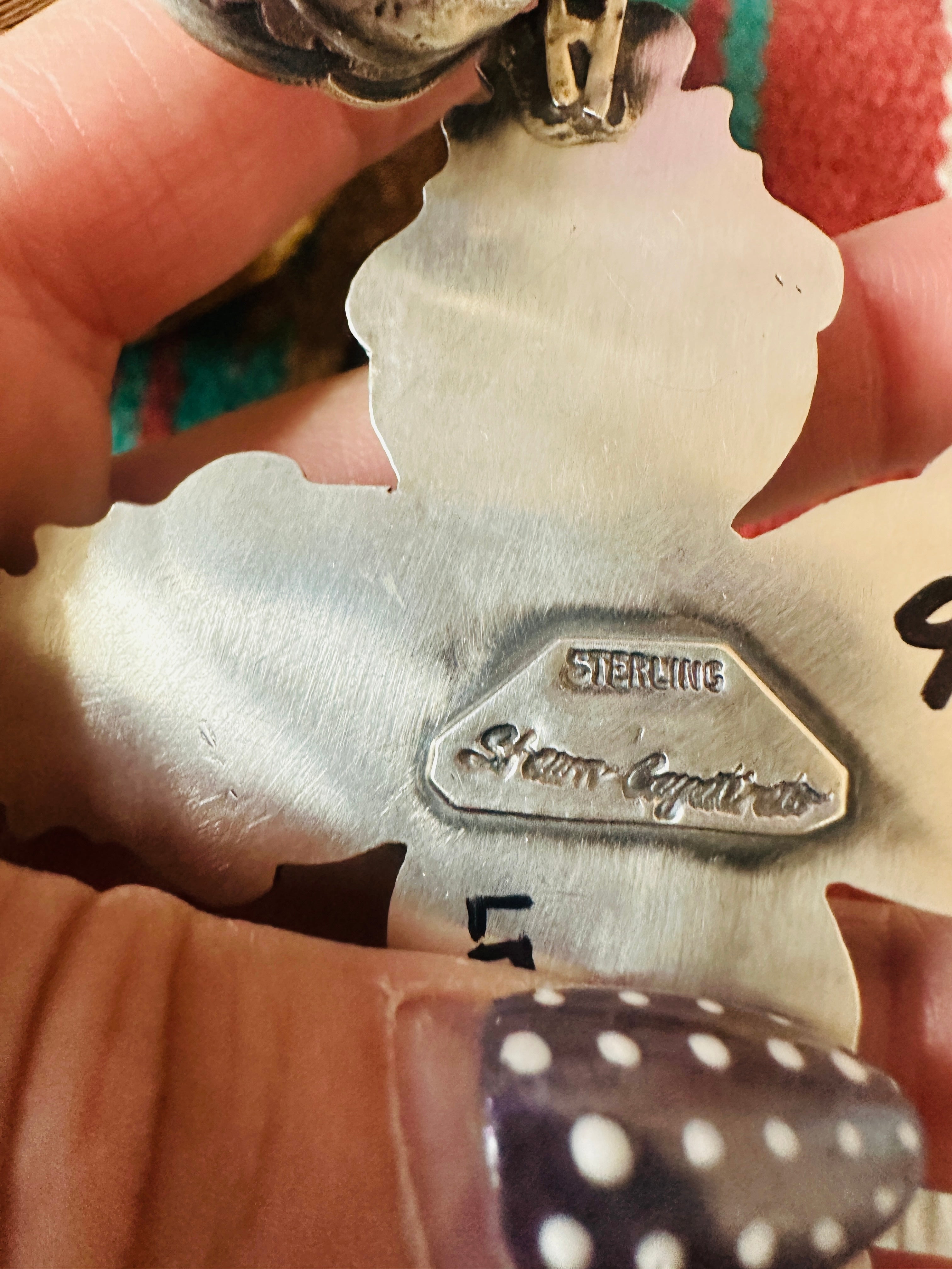 Handcrafted Sterling Silver & Turquoise Cross Pendant by Shawn Cayatineto