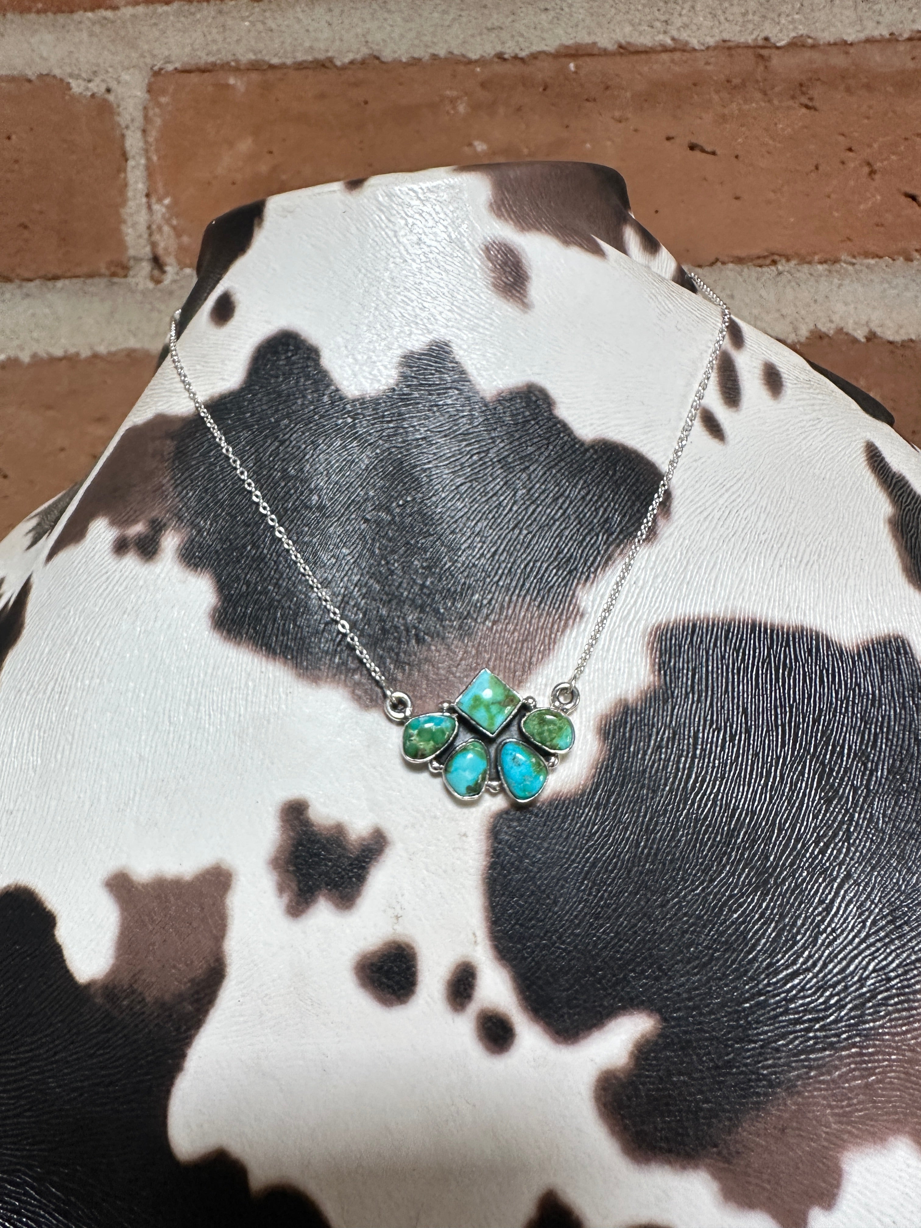 Beautiful Handmade Sterling Silver & Sonoran Mountain Turquoise Necklace