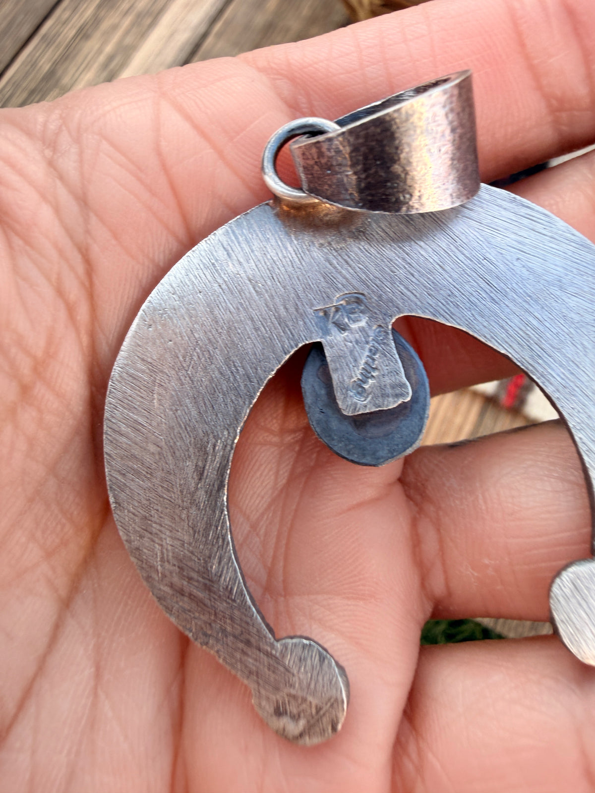 Handcrafted Sterling Silver & Golden Hills Turquoise Naja Pendant by Kevin Billah