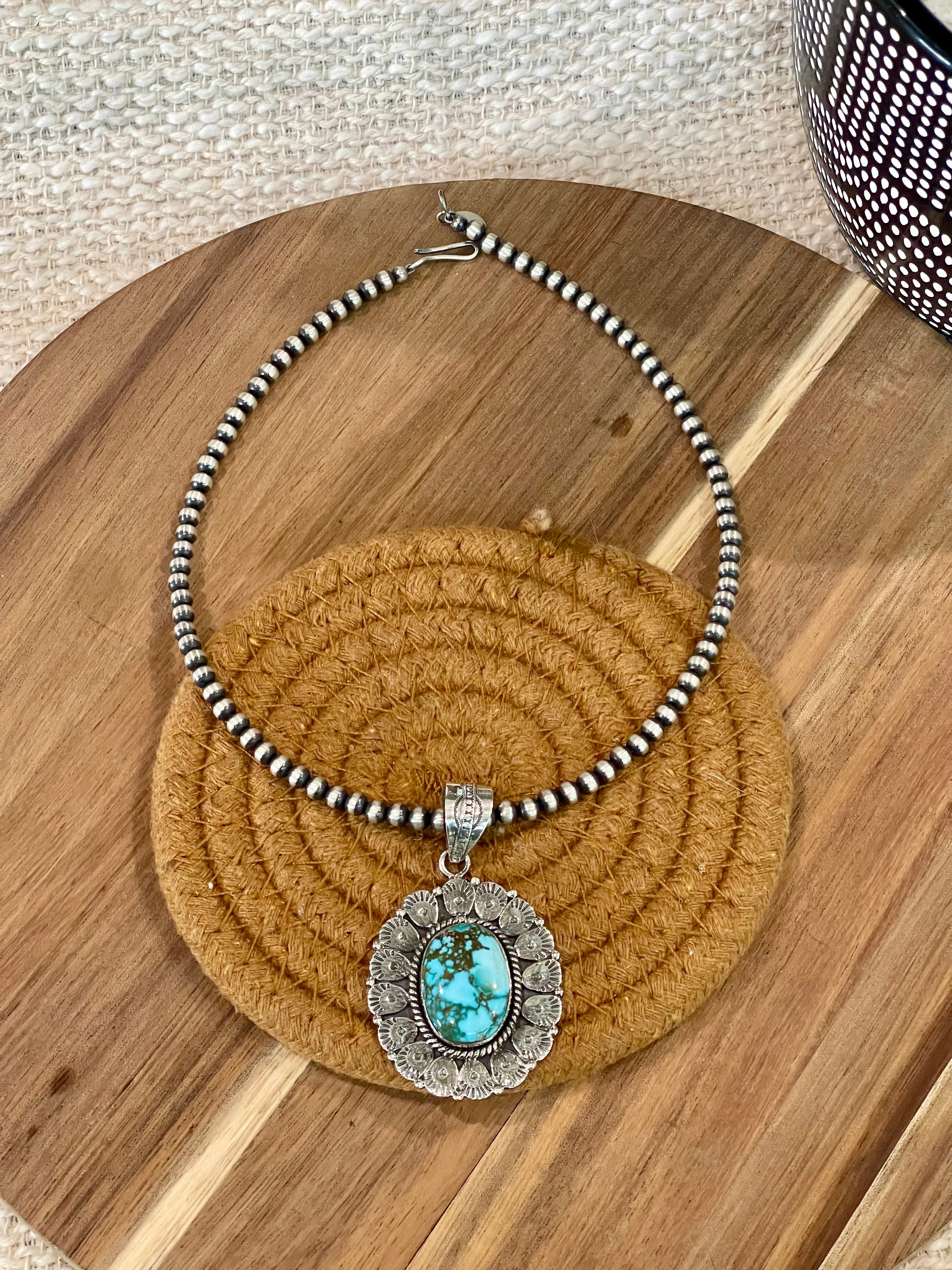 Handmade Sterling Silver & Sonoran Mountain Turquoise Pendant