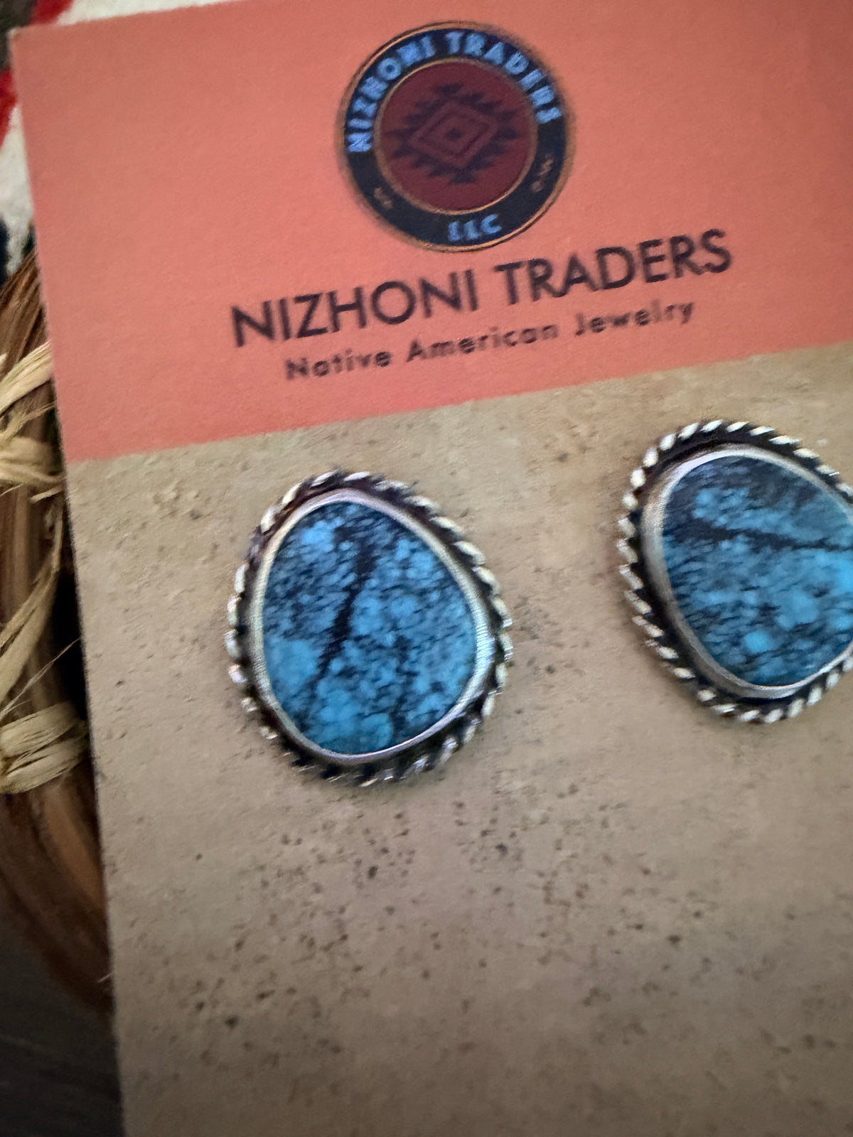 Handcrafted Turquoise & Sterling Silver Post Earrings