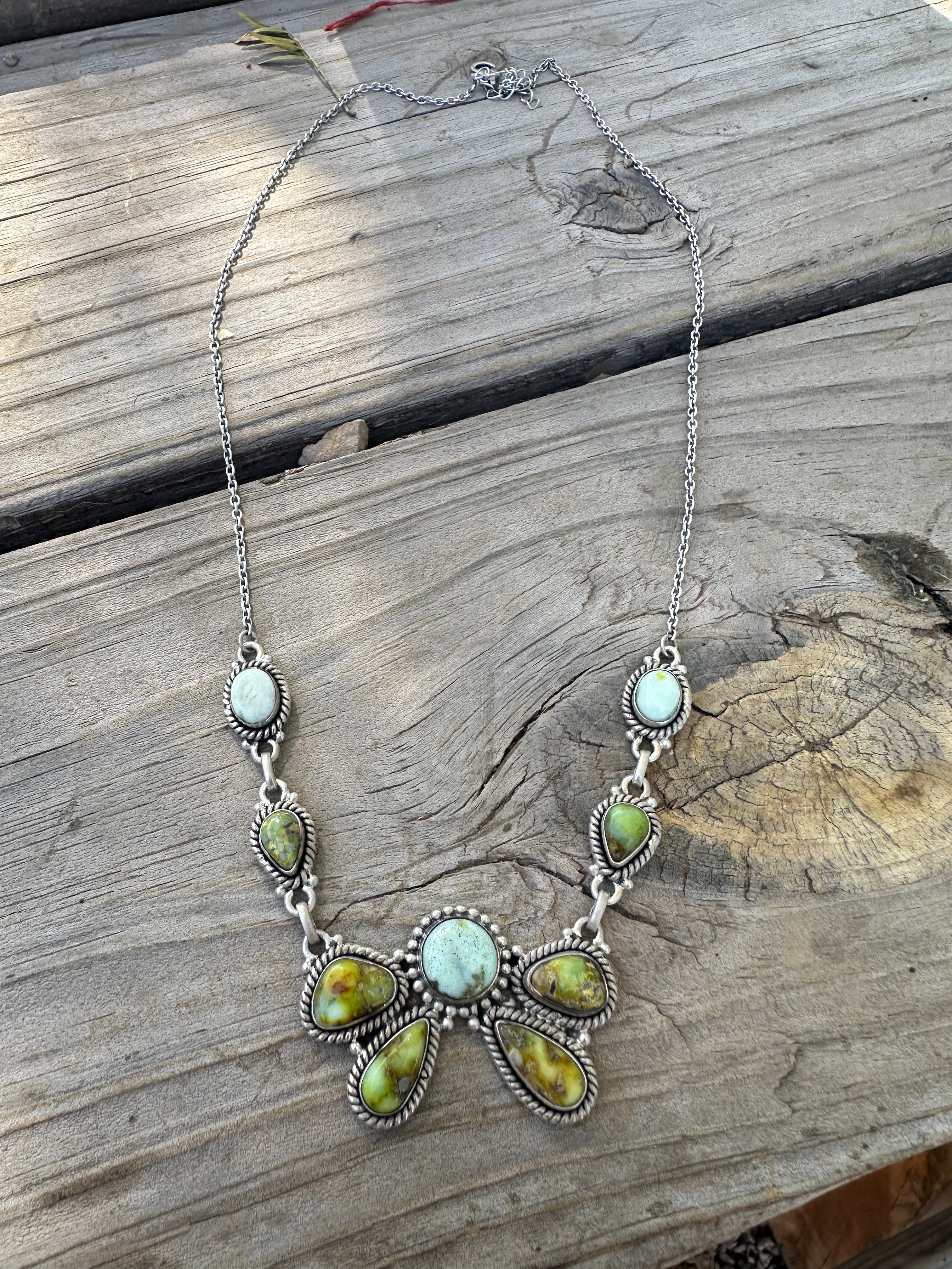 Handmade Sterling Silver & Palomino Turquoise Necklace