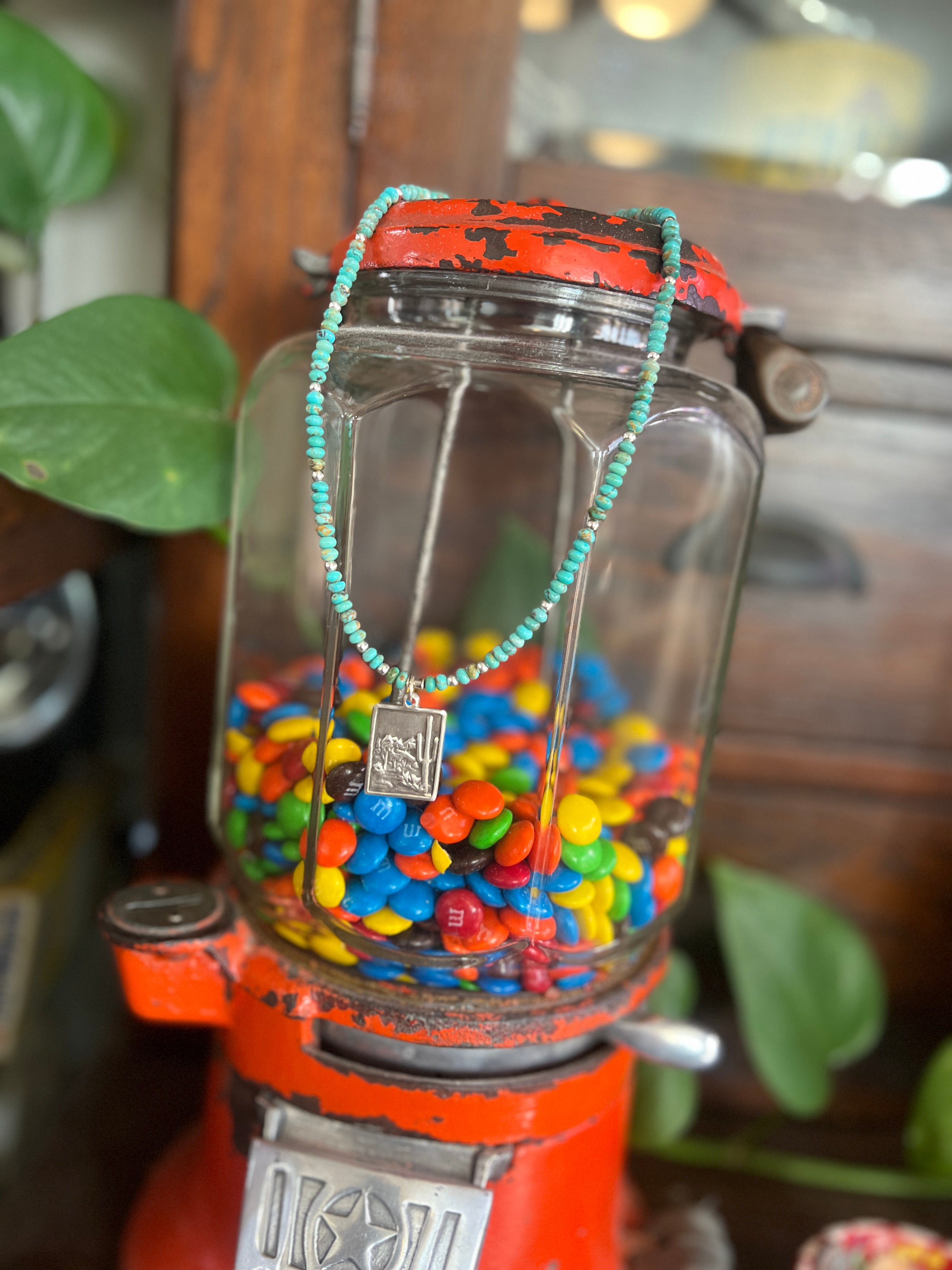 Tularosa Beaded Sterling Silver and Turquoise Desert Charm Layering Necklace