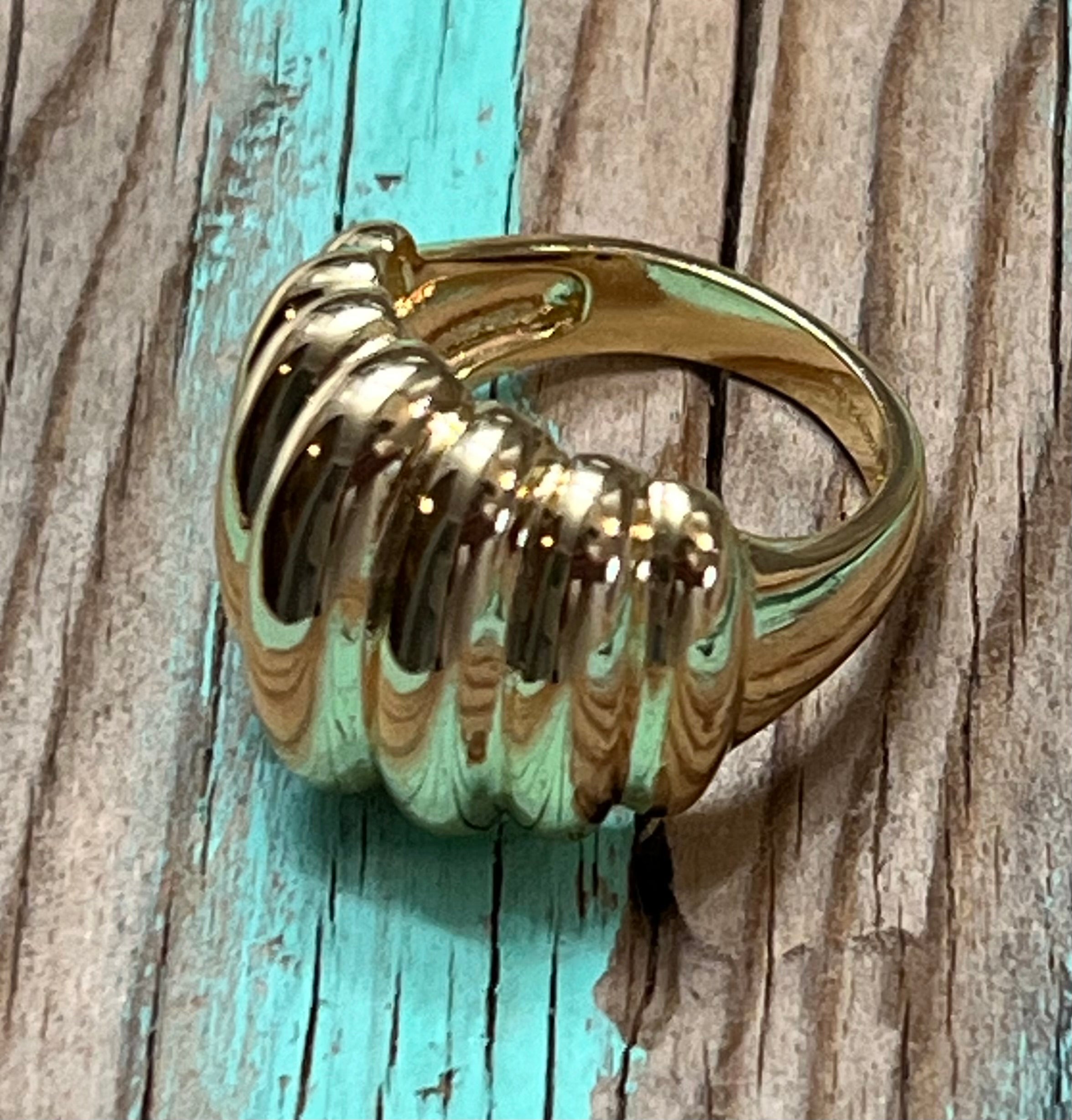 Bubble Dome Statement Ring 14k Gold Plated