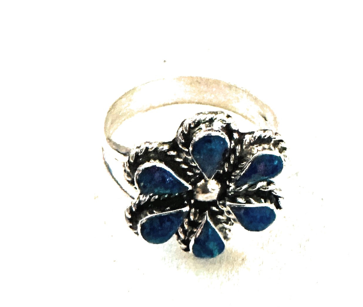 Handcrafted Sterling Silver & Purple Opal Flower Ring