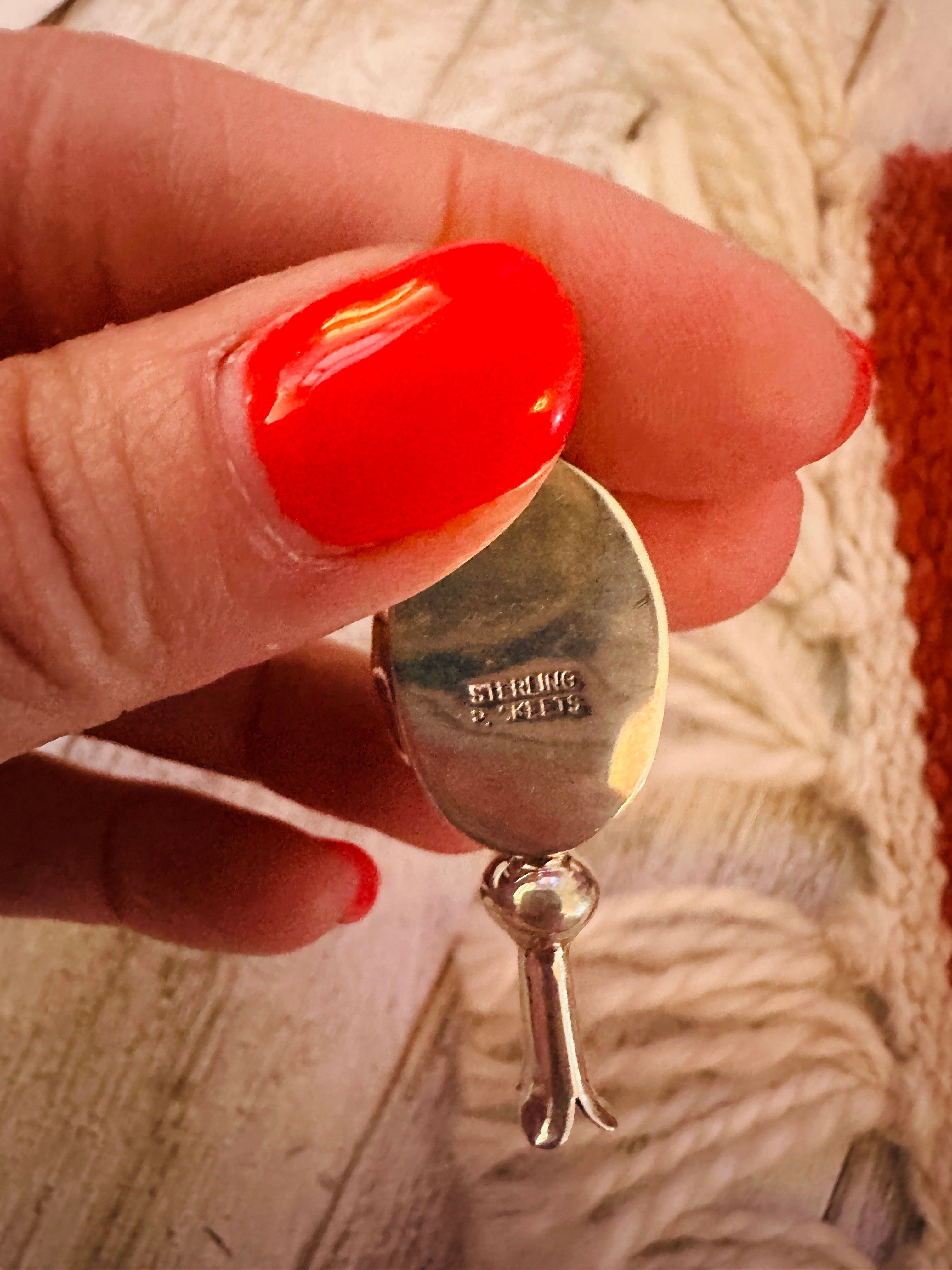 Handcrafted Carico Lake Turquoise & Sterling Silver Blossom Pendant