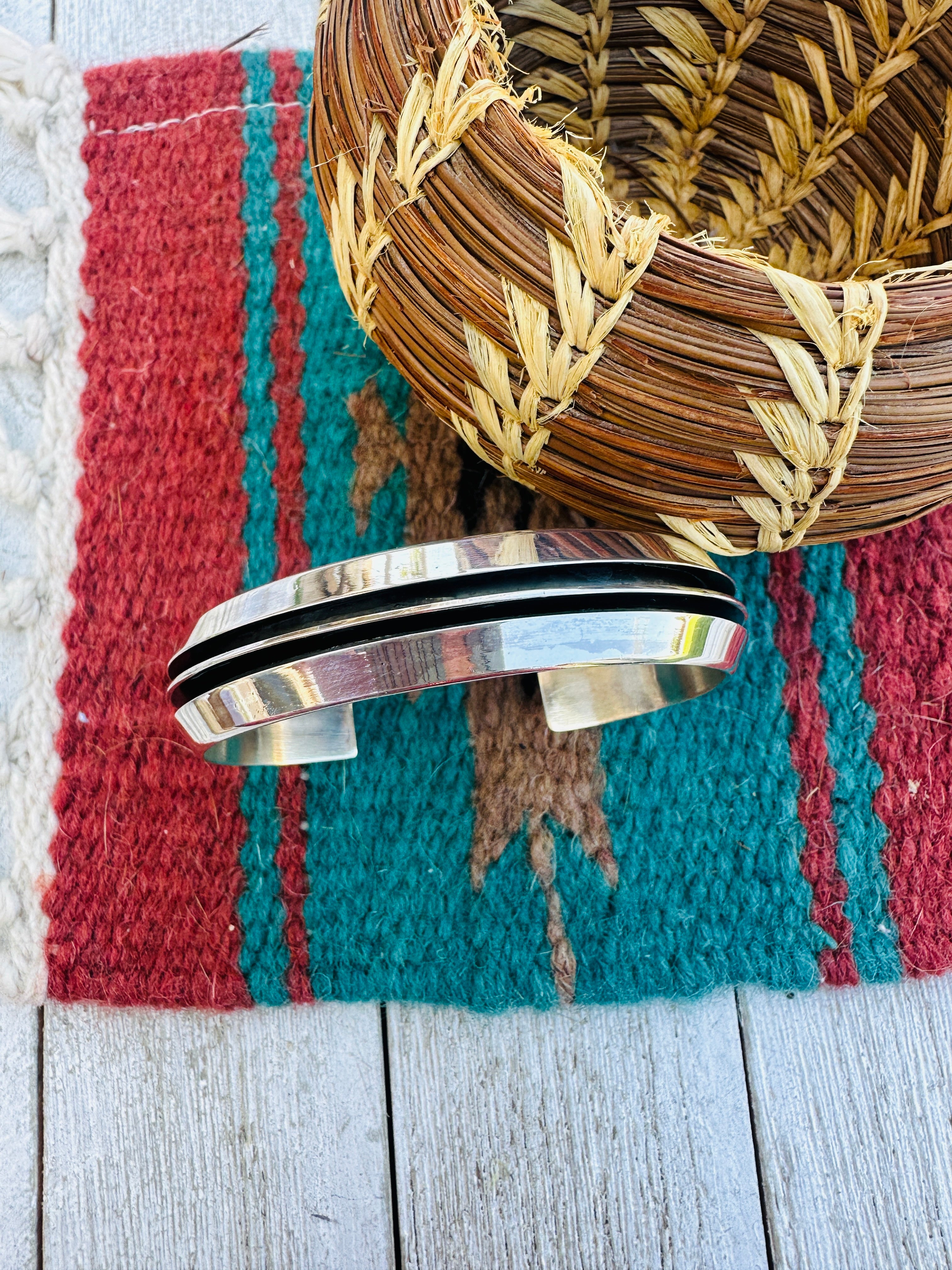 Handcrafted Hand Crafted Sterling Silver Cuff Bracelet By Tom Hawk