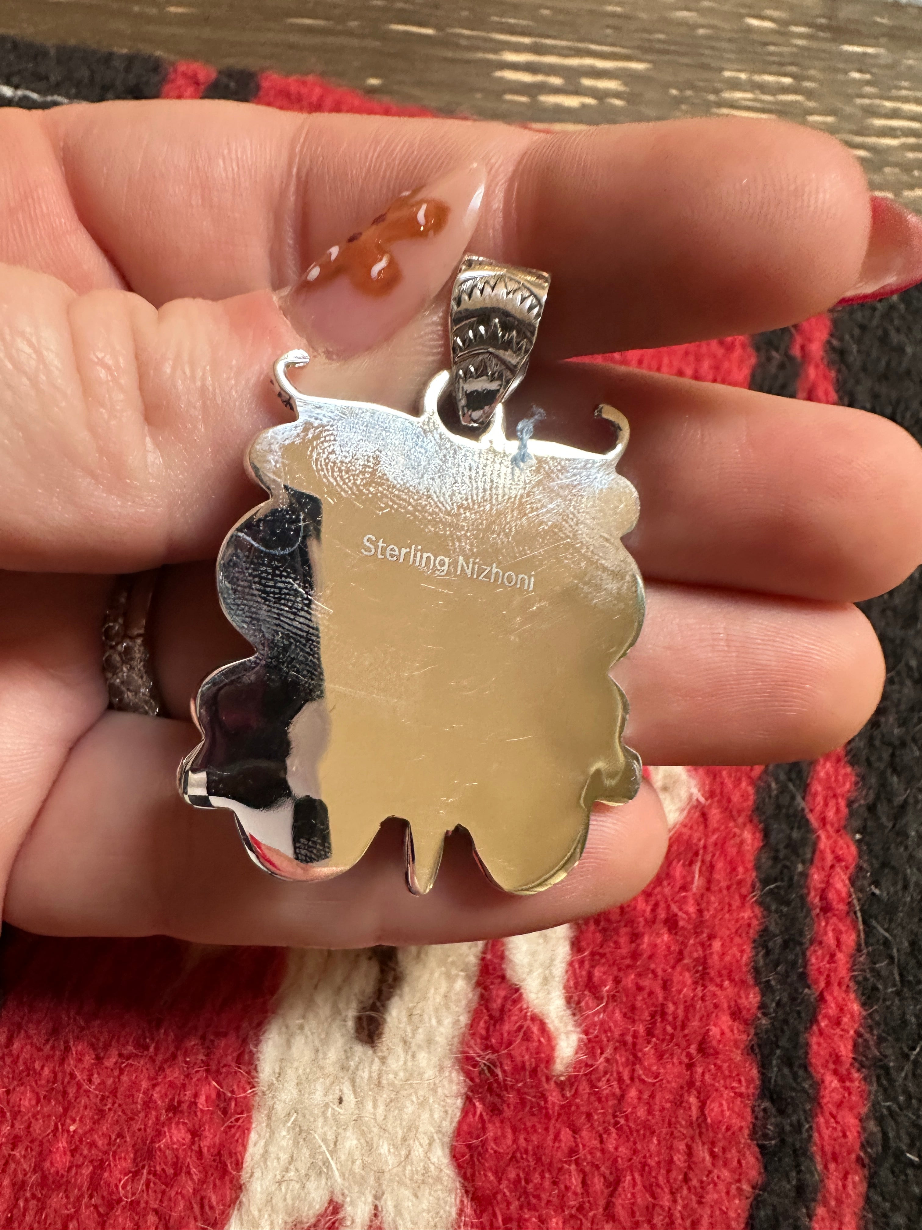 Beautiful Handmade Sterling Silver & Turquoise Butterfly Pendant