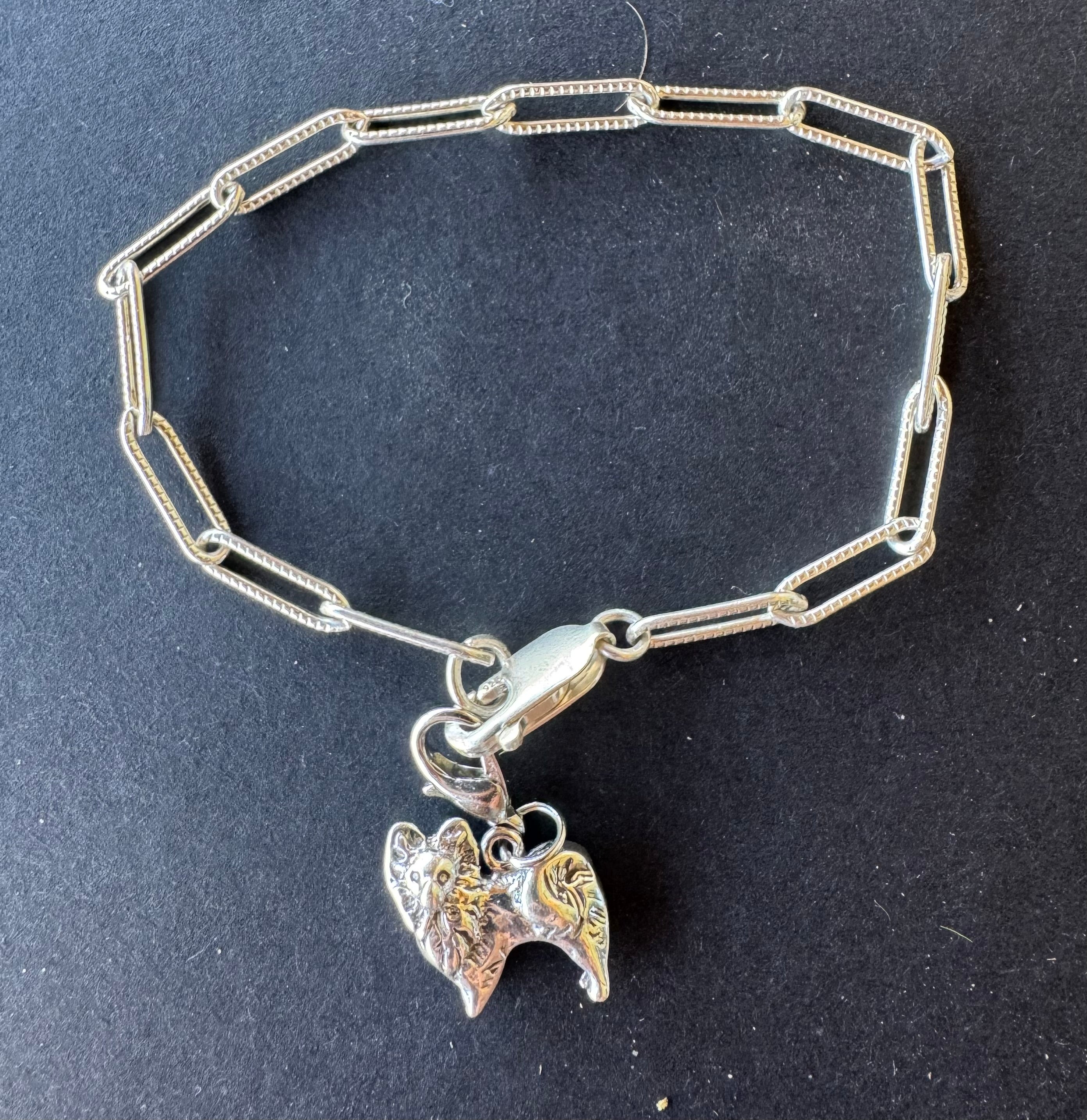 Handcrafted Sterling Silver Pomeranian Dog Charm