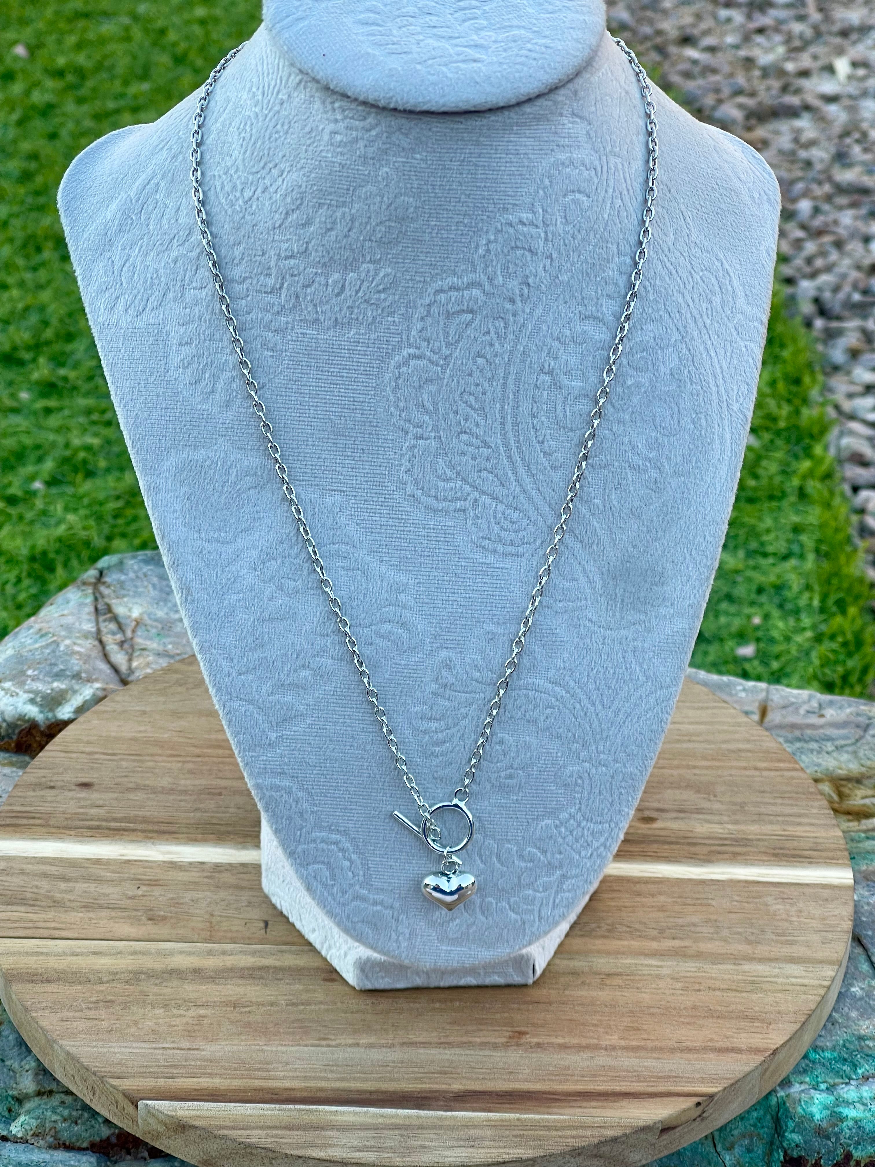 Handmade Sterling Silver Heart Chain Necklace