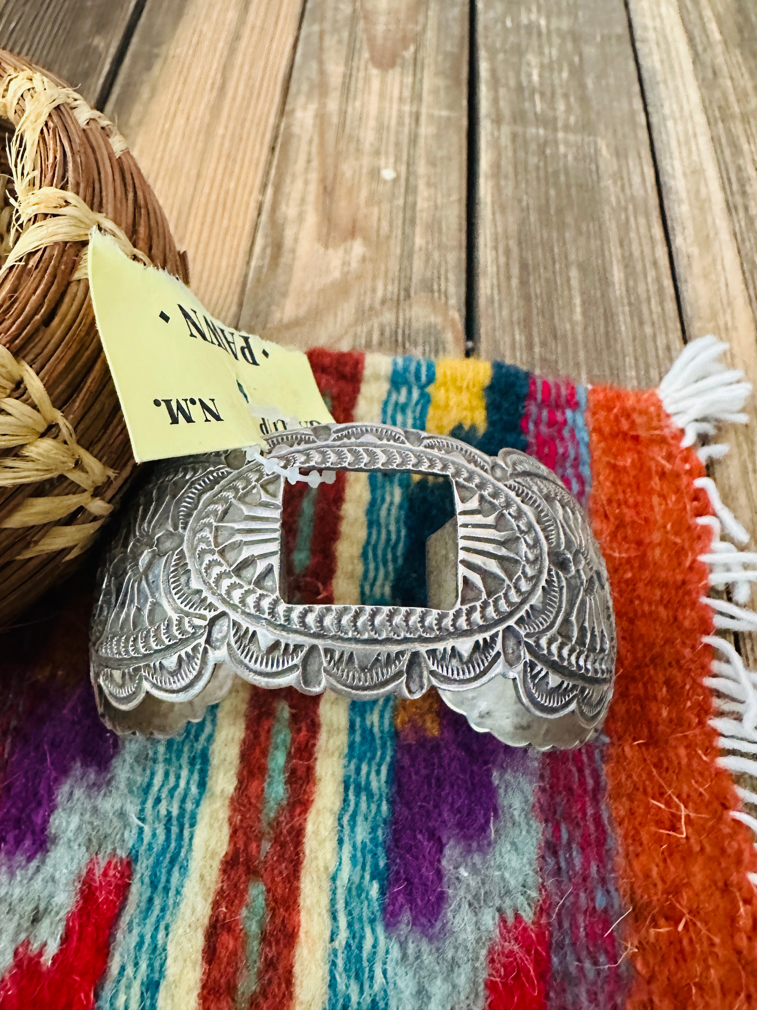 Handcrafted Old Pawn Sterling Silver Watch Cuff Bracelet