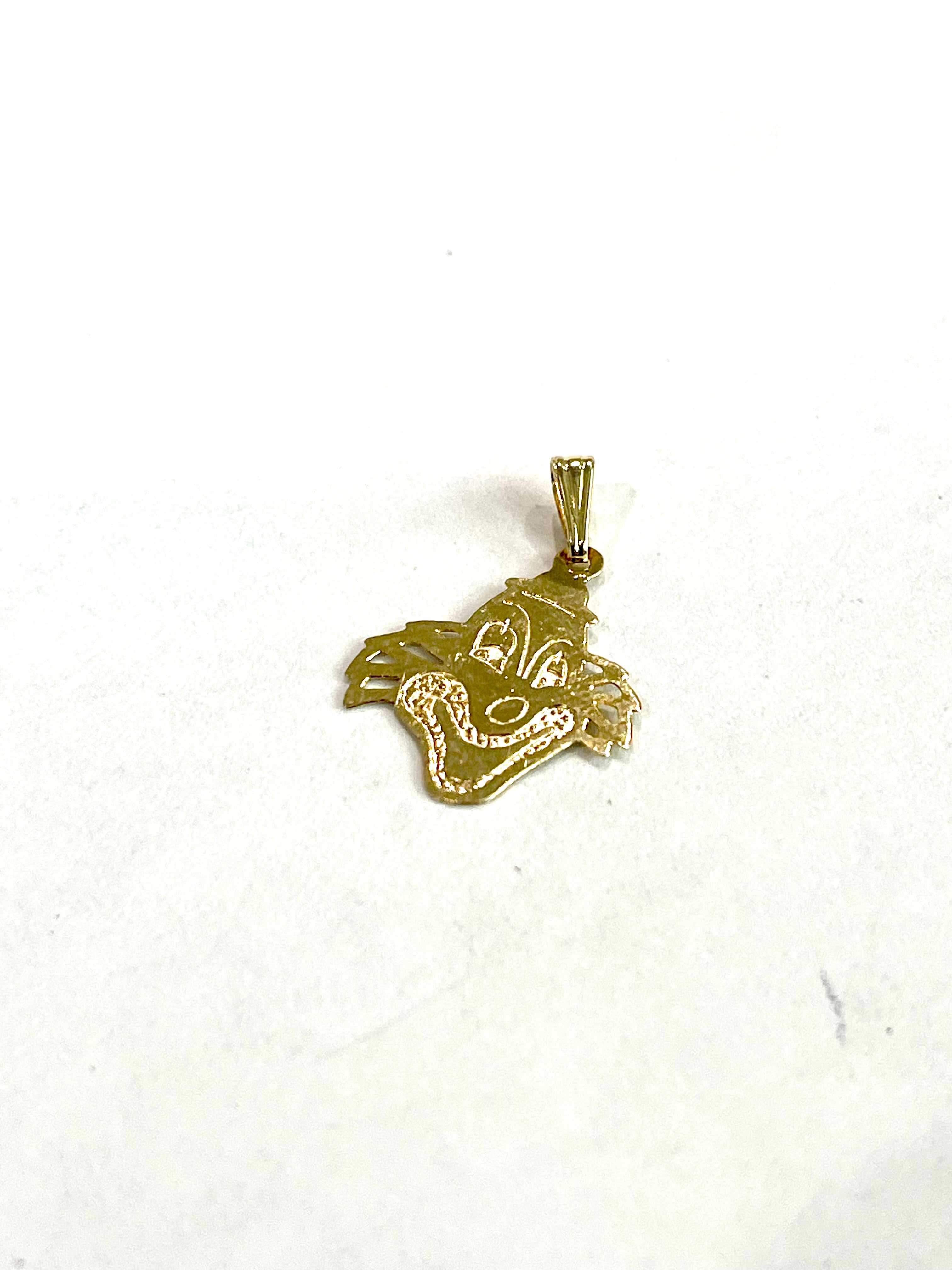 Vintage Gold Plated Clown Pendant
