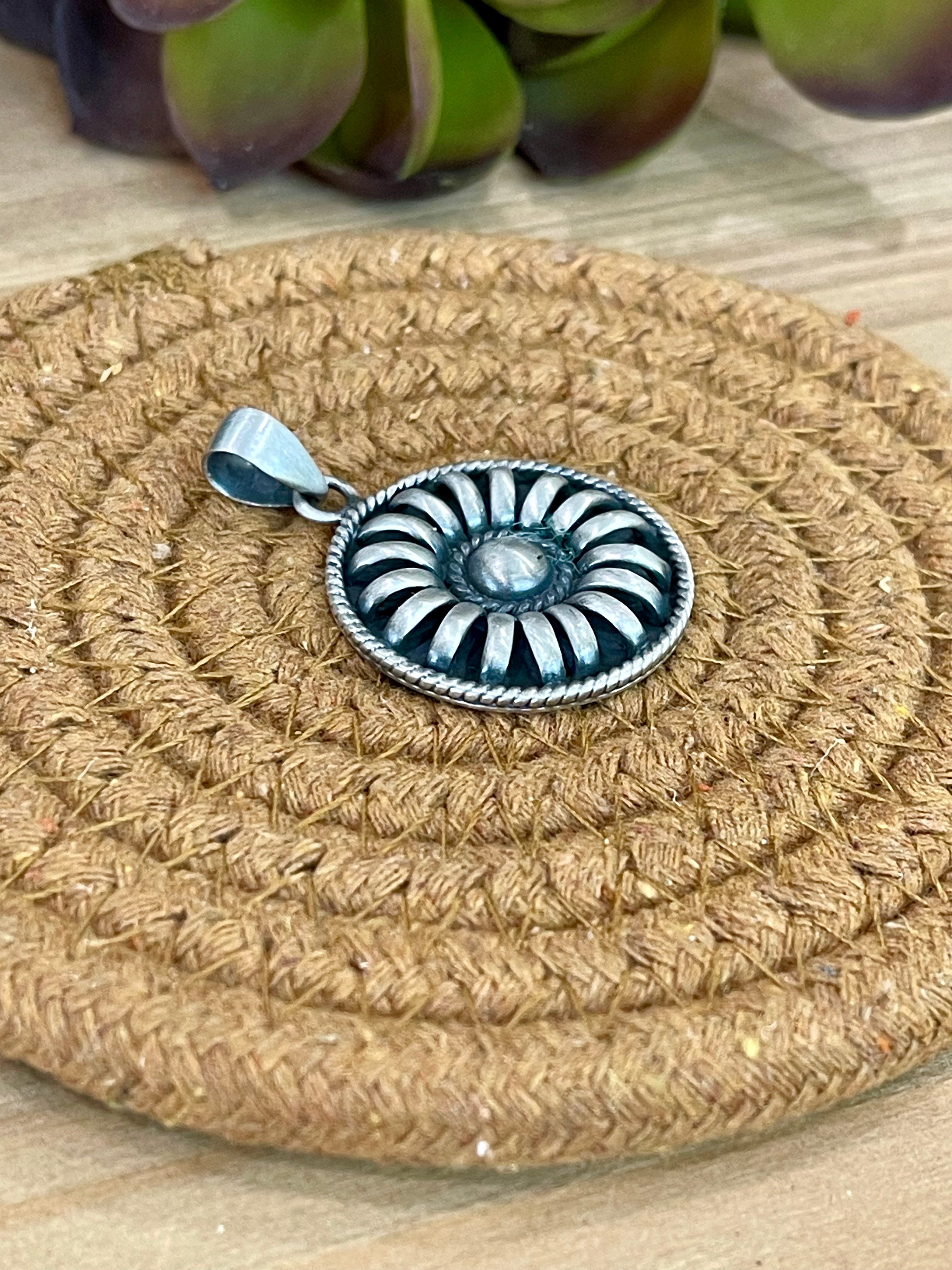 Handmade Sterling Silver Pendant with Signed Nizhoni