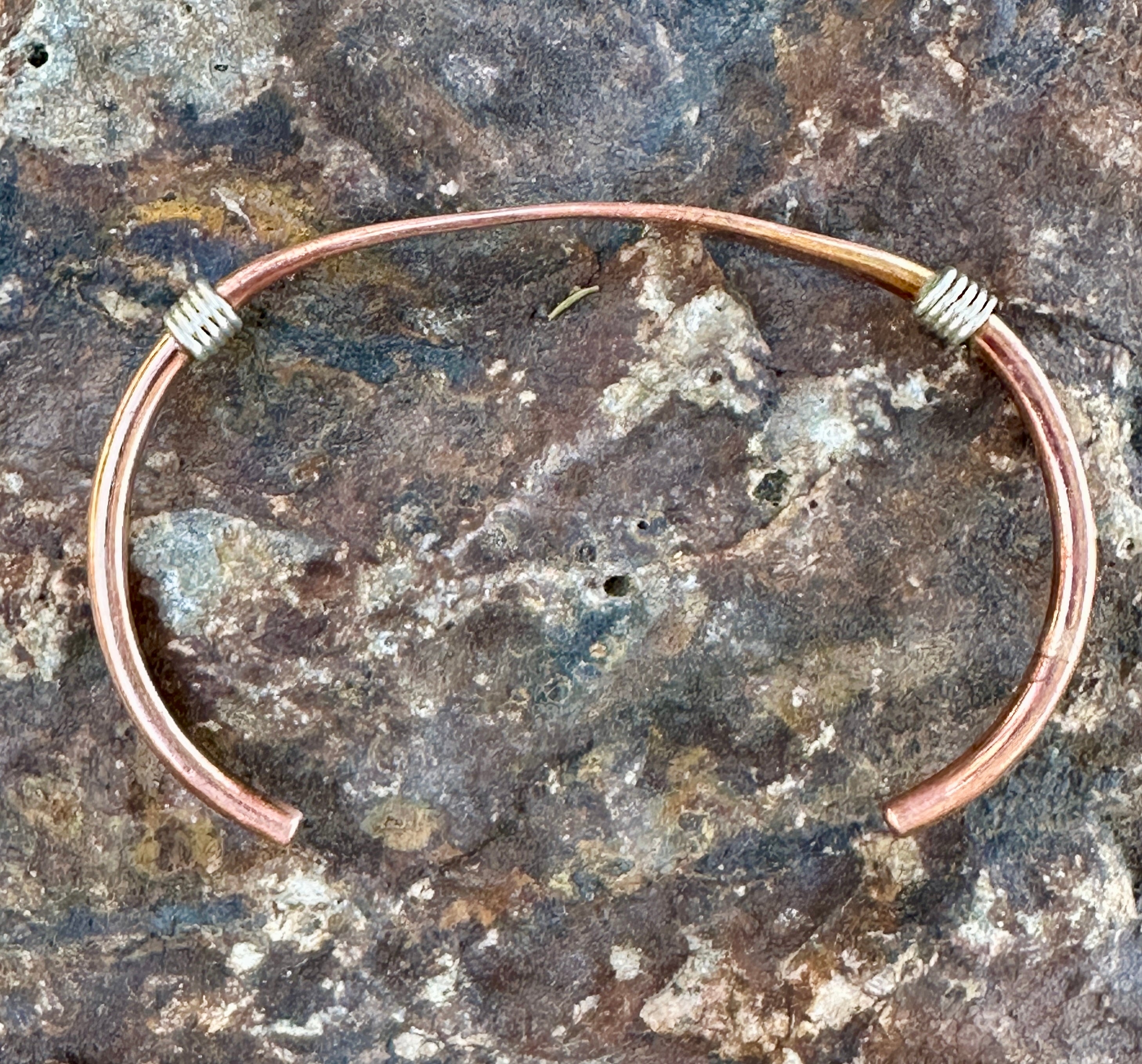 Copper Cuff w/ Silver Coils