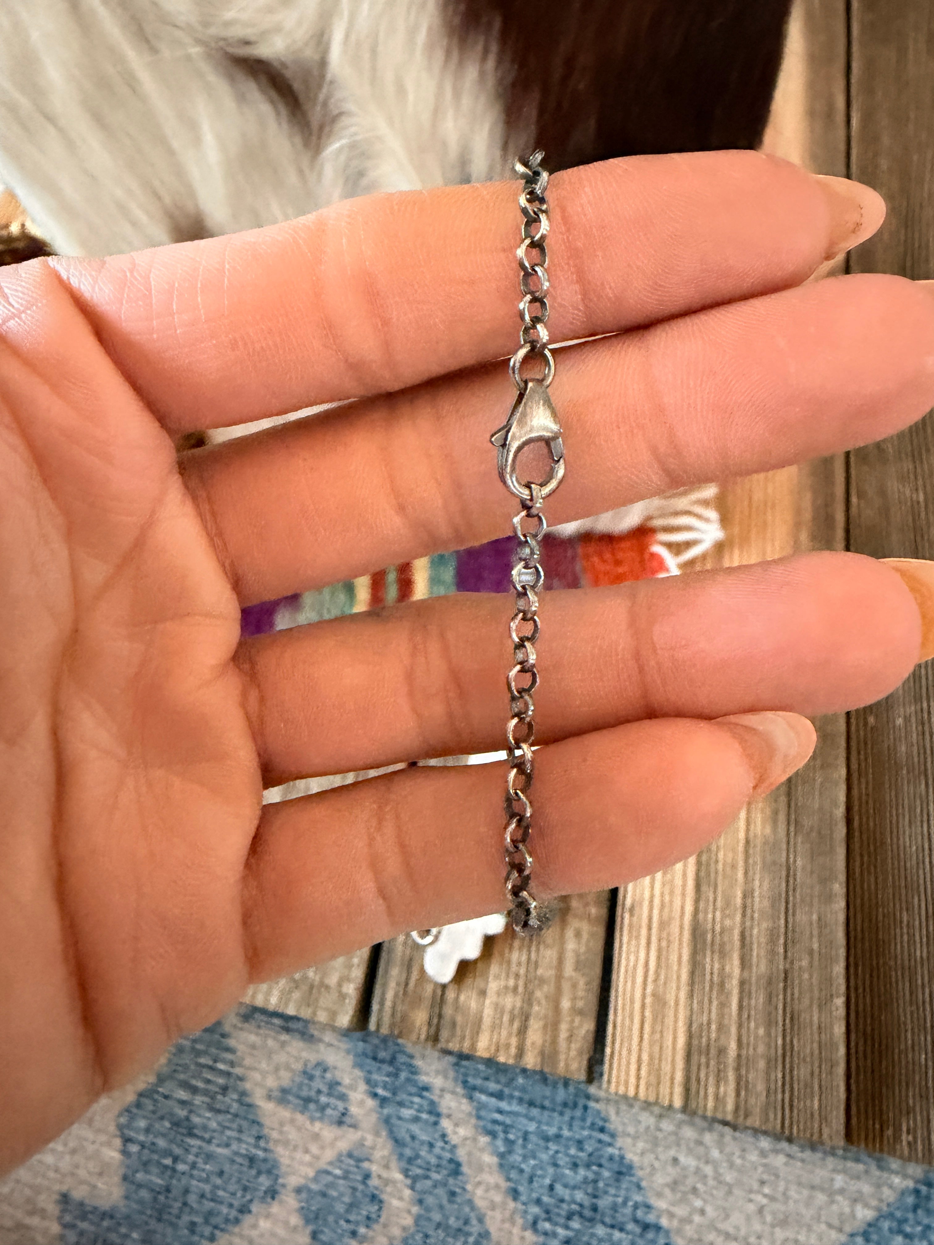 Handcrafted Turquoise & Sterling Silver Thunderbird Necklace by Russell Sam
