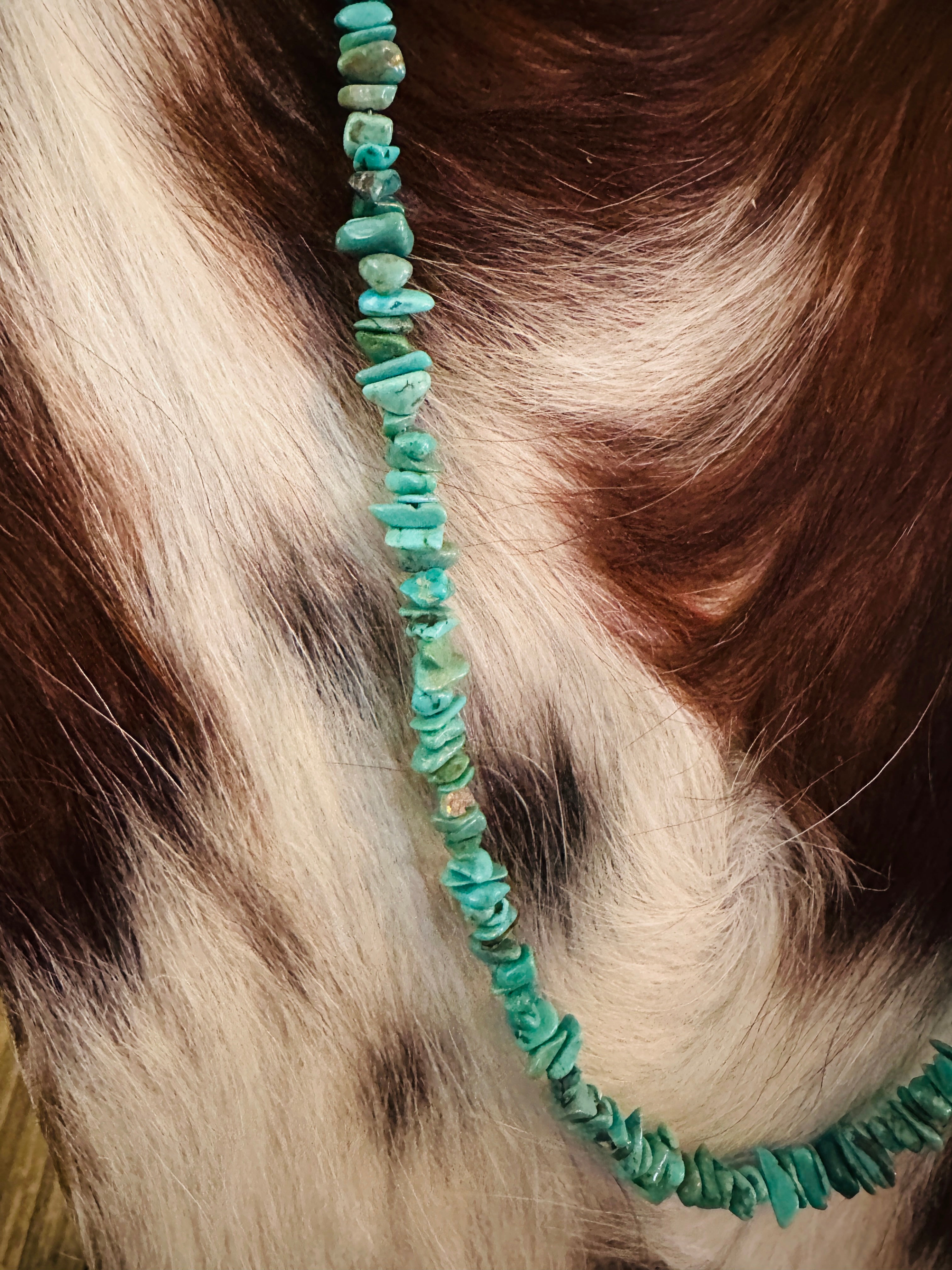 Handcrafted Turquoise & Sterling Silver 18” Beaded Necklace