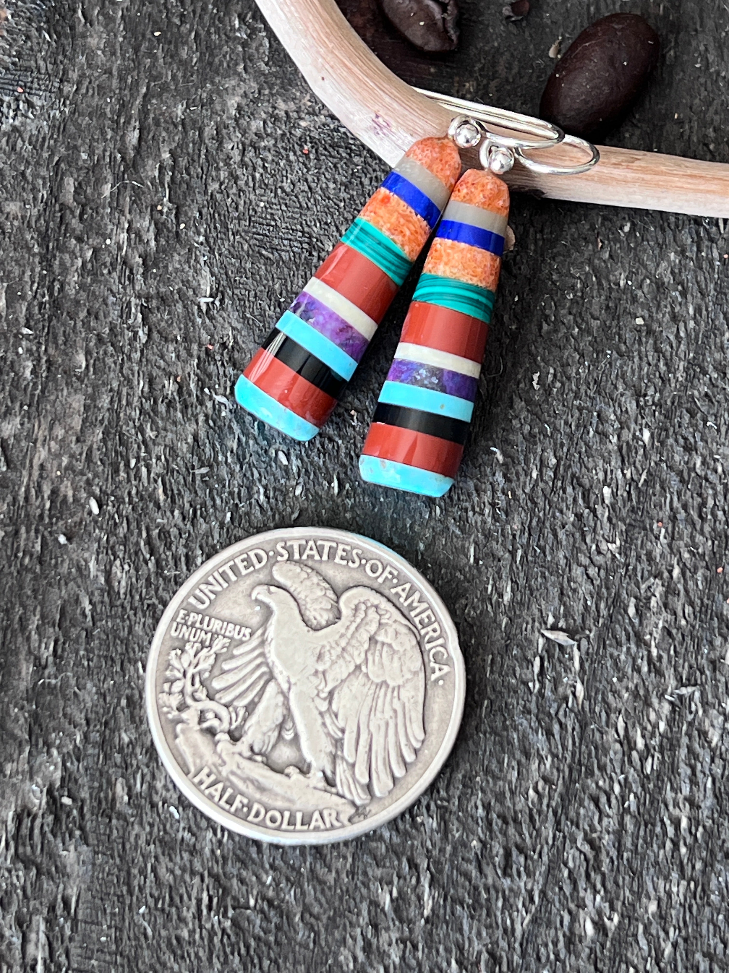 Santo Domingo Layered Multistone Earrings by Ronald Chavez, Stacked Gems #4
