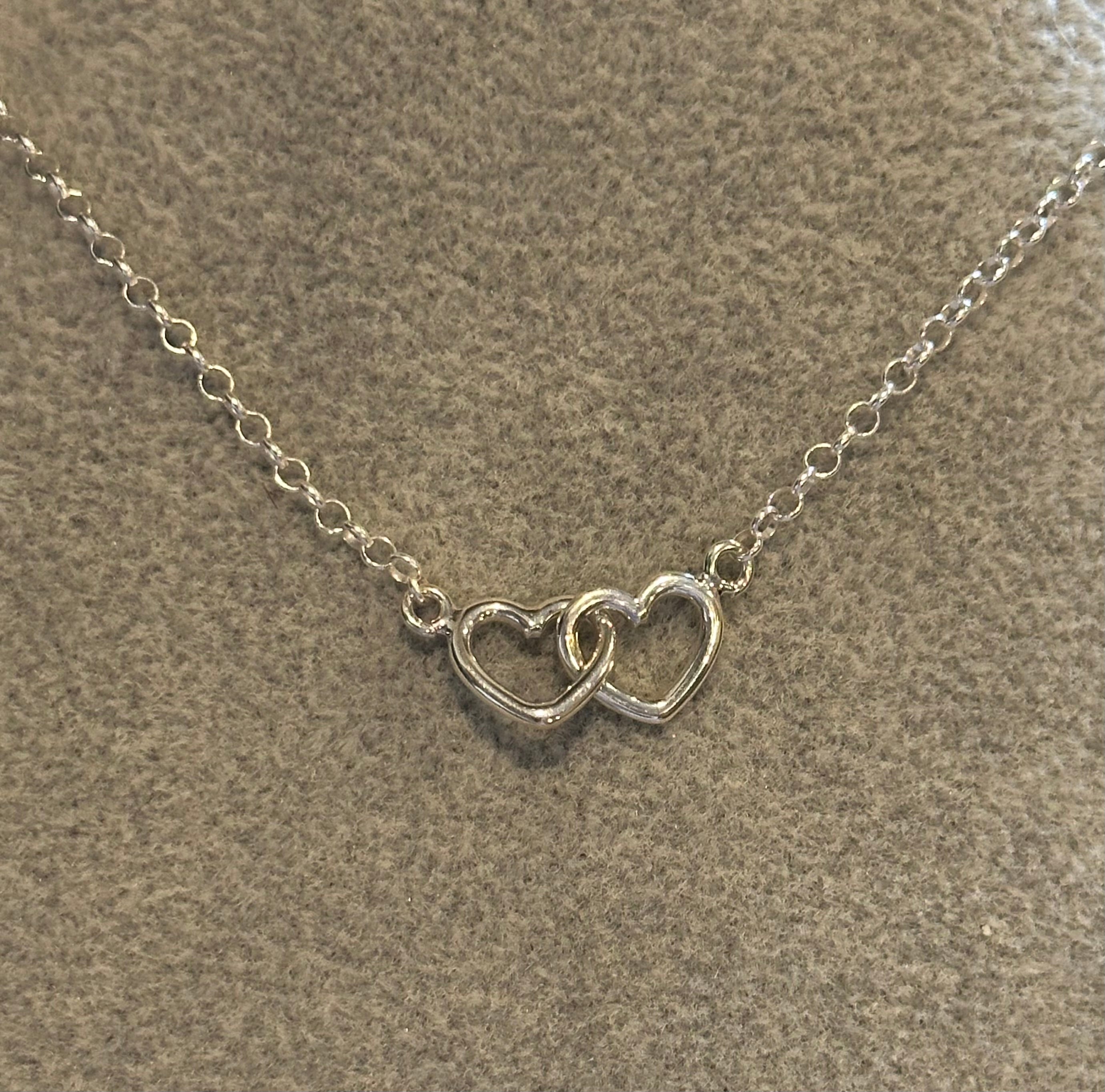 Linked Heart Sterling Silver Necklace