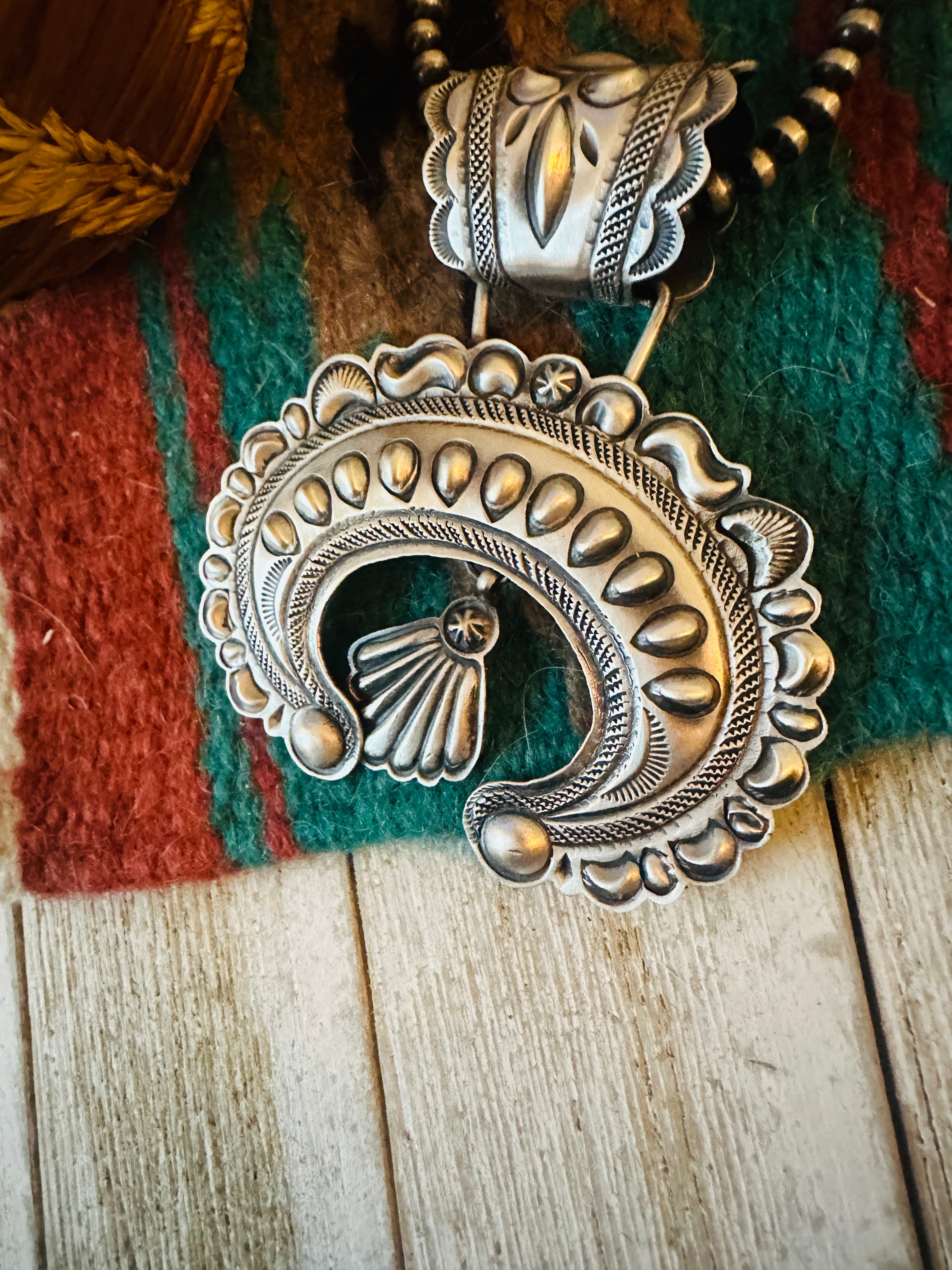 Handcrafted Sterling Silver Naja Pendant by Eugene Charley
